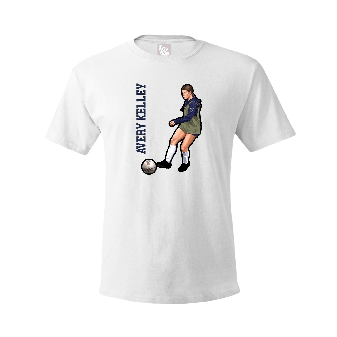 Youth Tee — Name Vertical in White