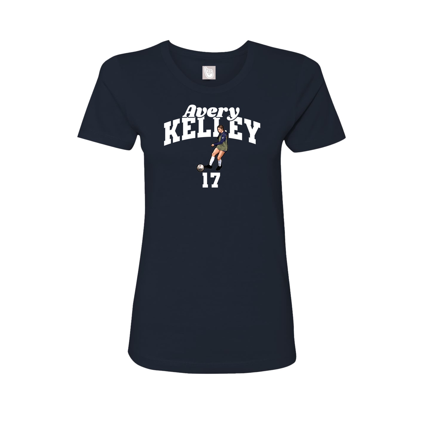 Fitted Women's Tee — Signature Arch in Navy