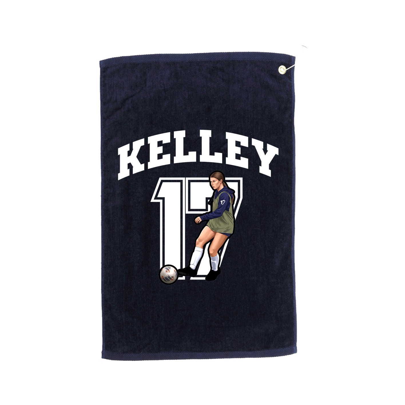 Golf Towel — Number in Navy