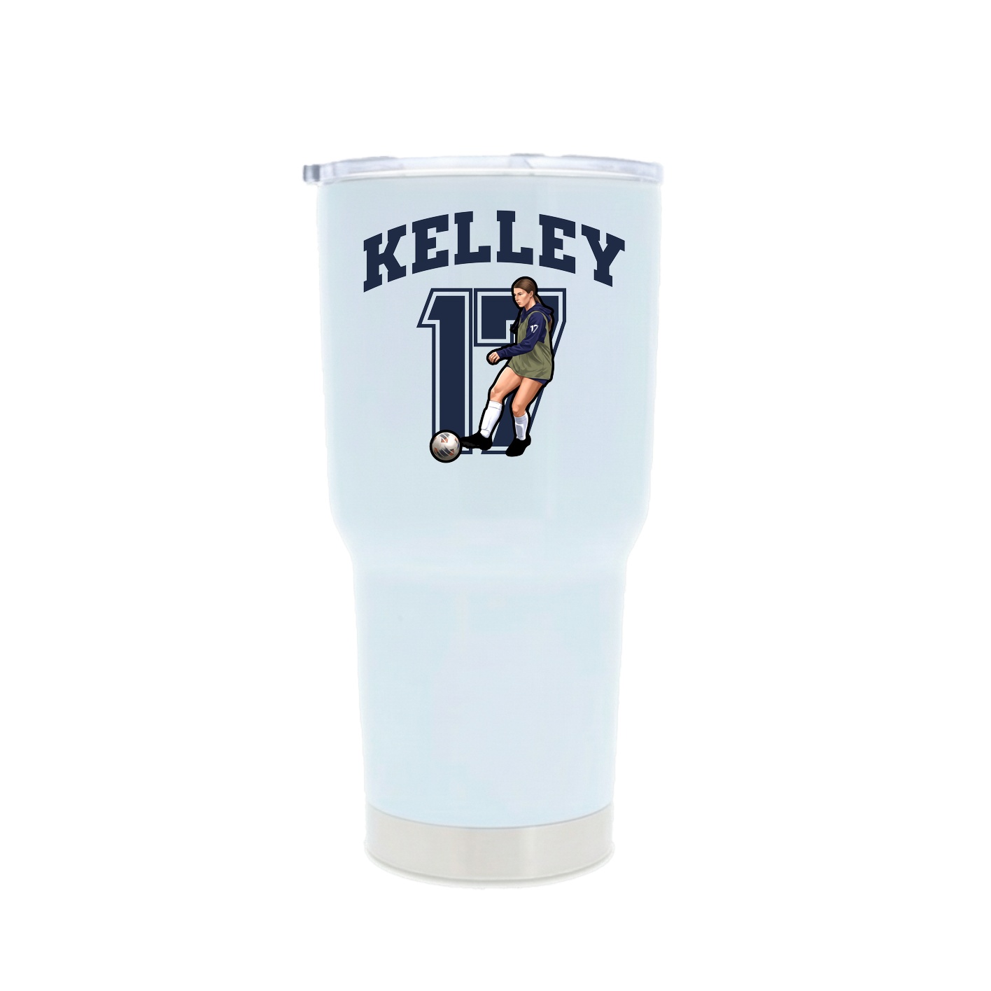 30oz Stainless Steel Tumbler — Number in White