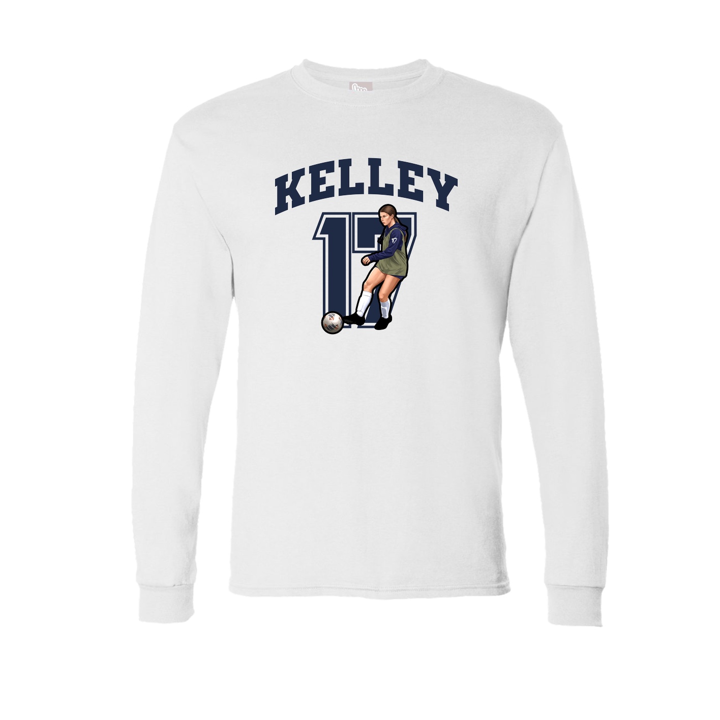 Long Sleeve Tee — Number in White