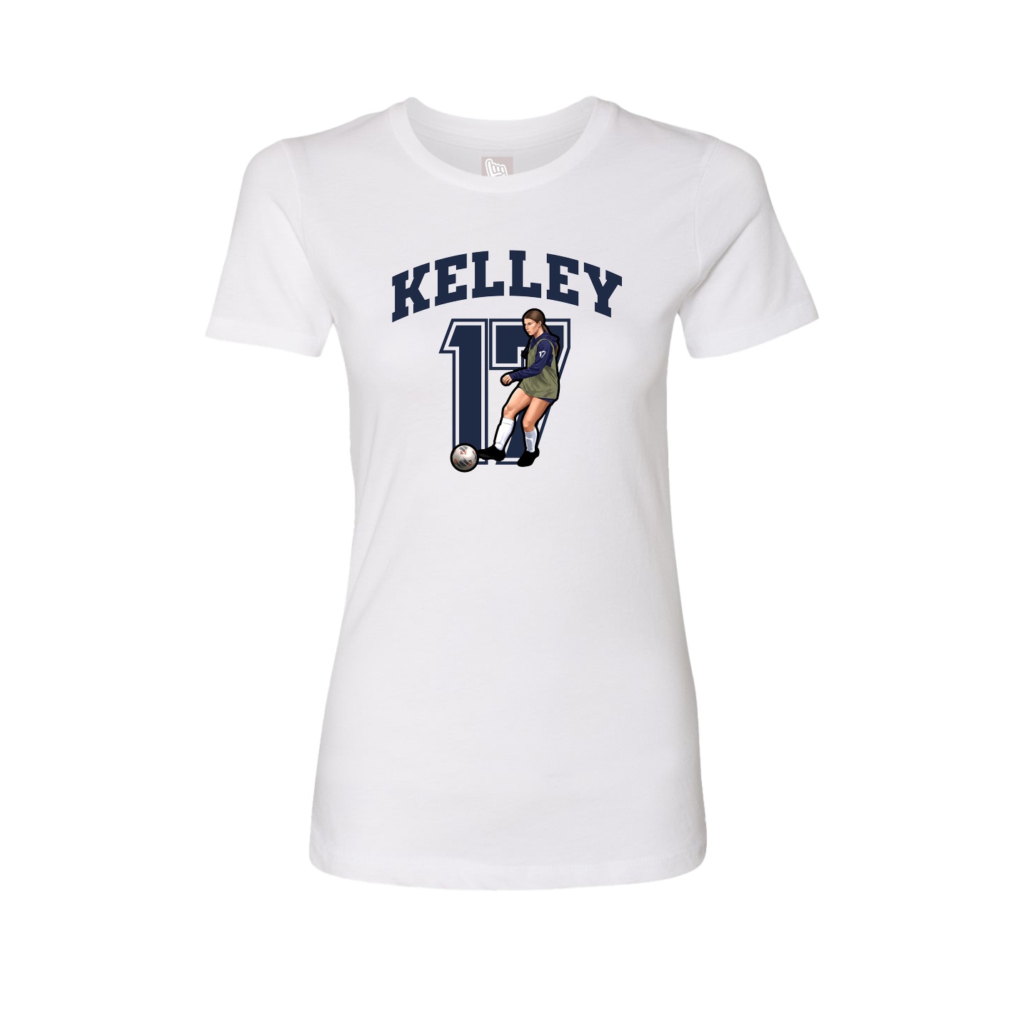 Fitted Women's Tee — Number in White