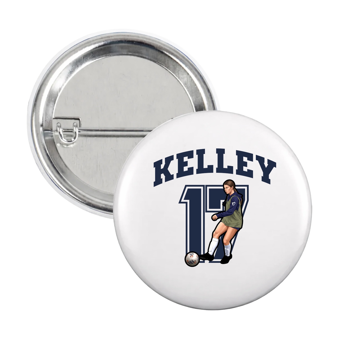 Game Day Button — Number in White
