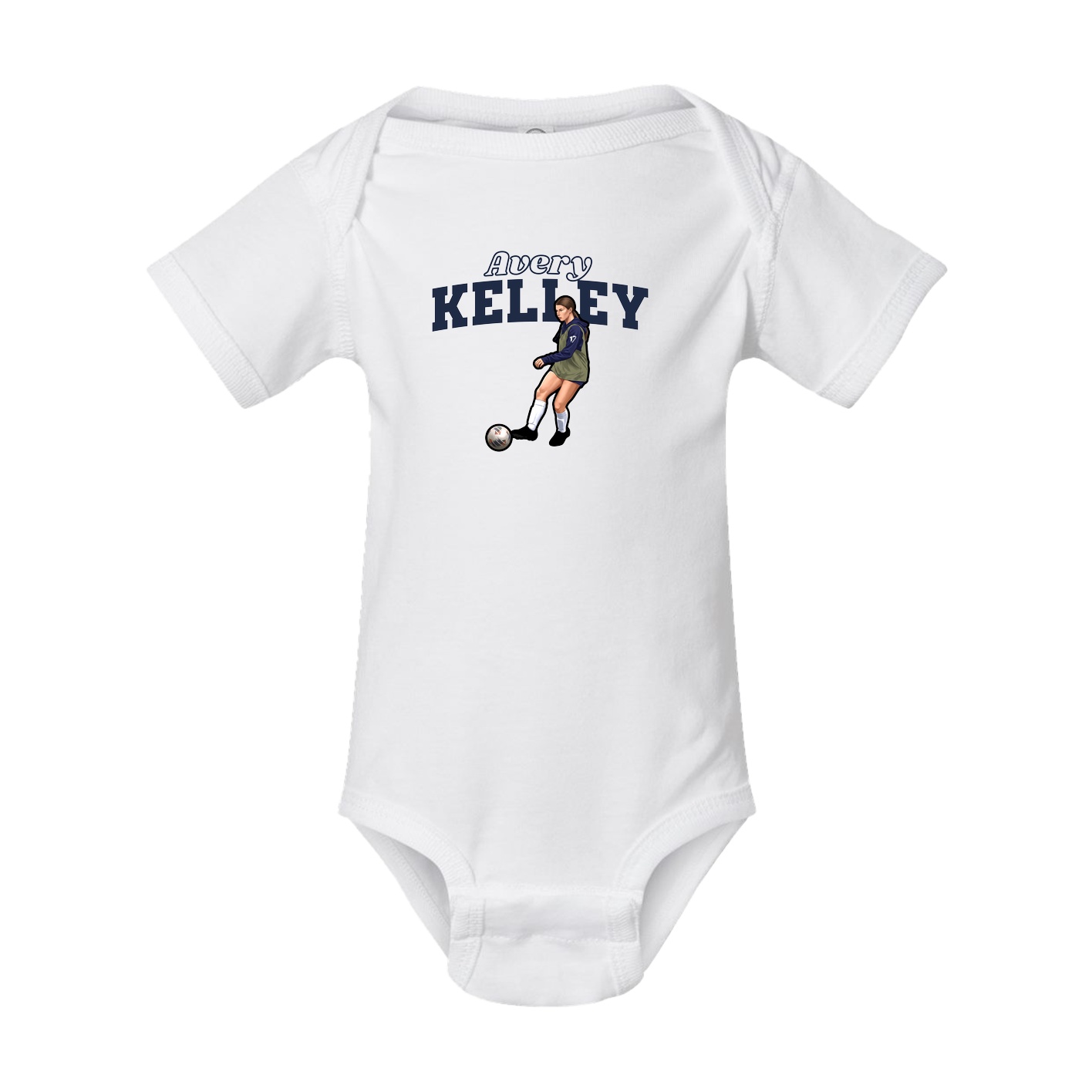 Baby Onesie — Name Arch in White
