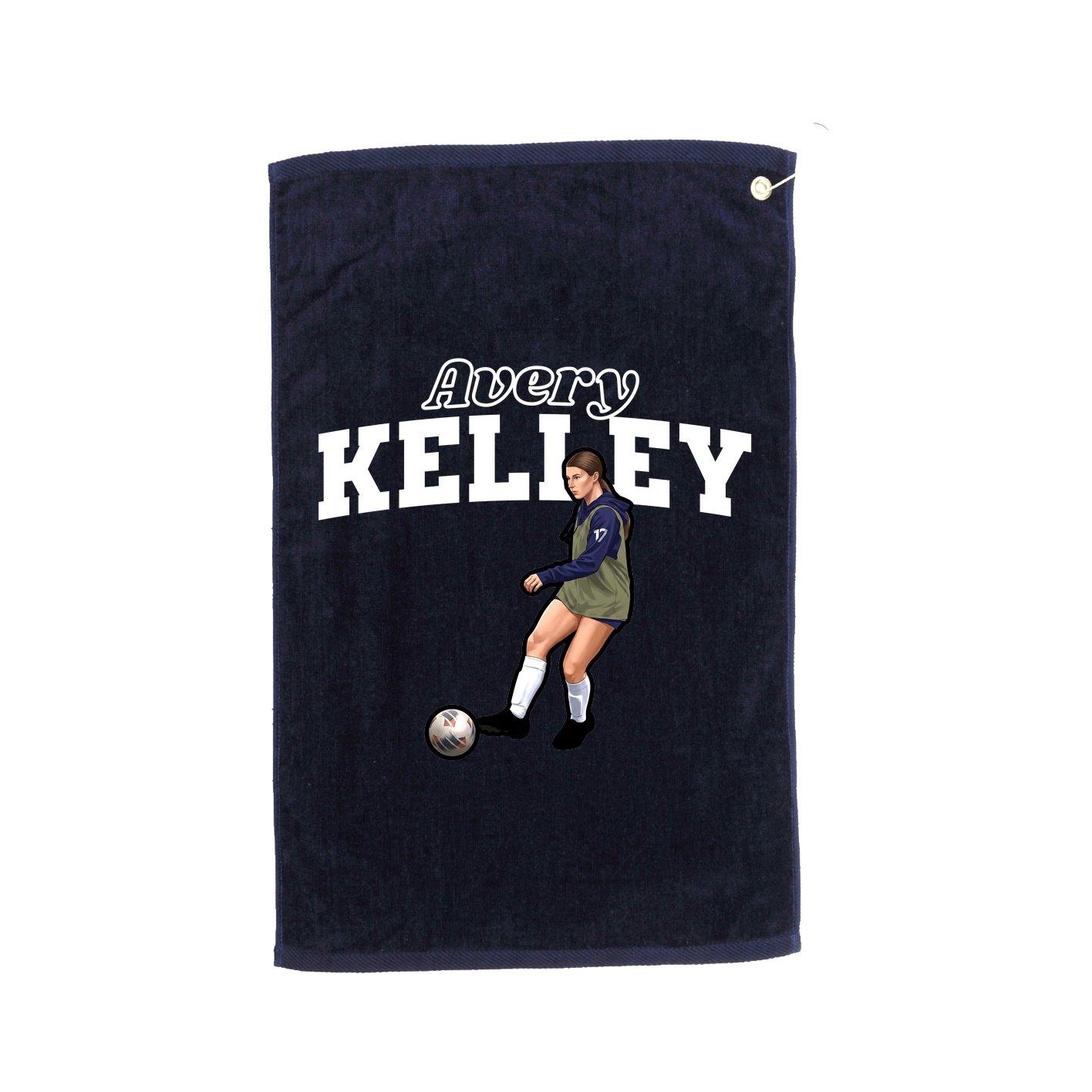 Golf Towel — Name Arch in Navy