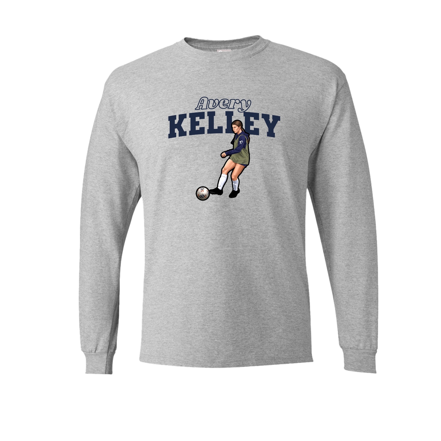 Long Sleeve Tee — Name Arch in Grey