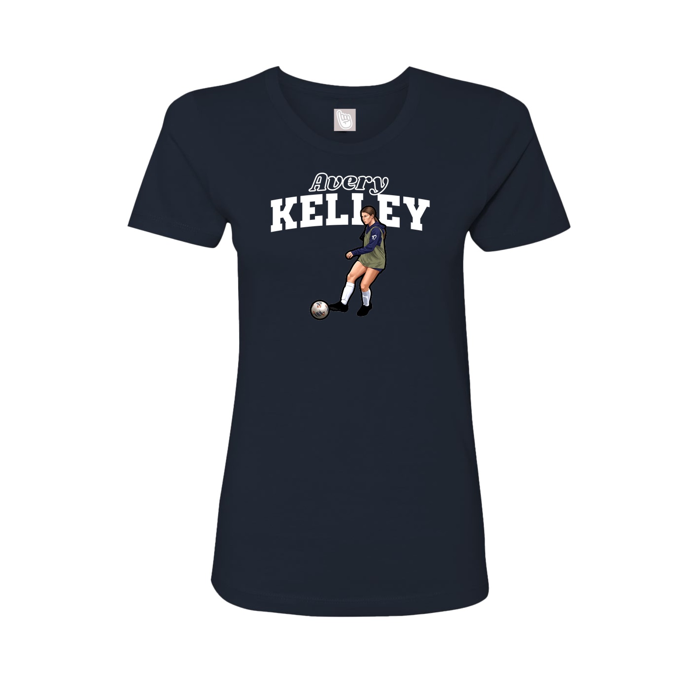 Fitted Women's Tee — Name Arch in Navy