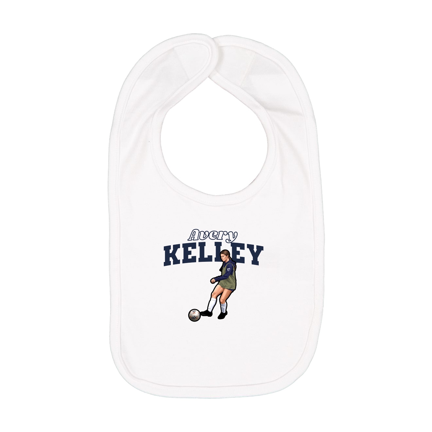 Infant Bib — Name Arch in White