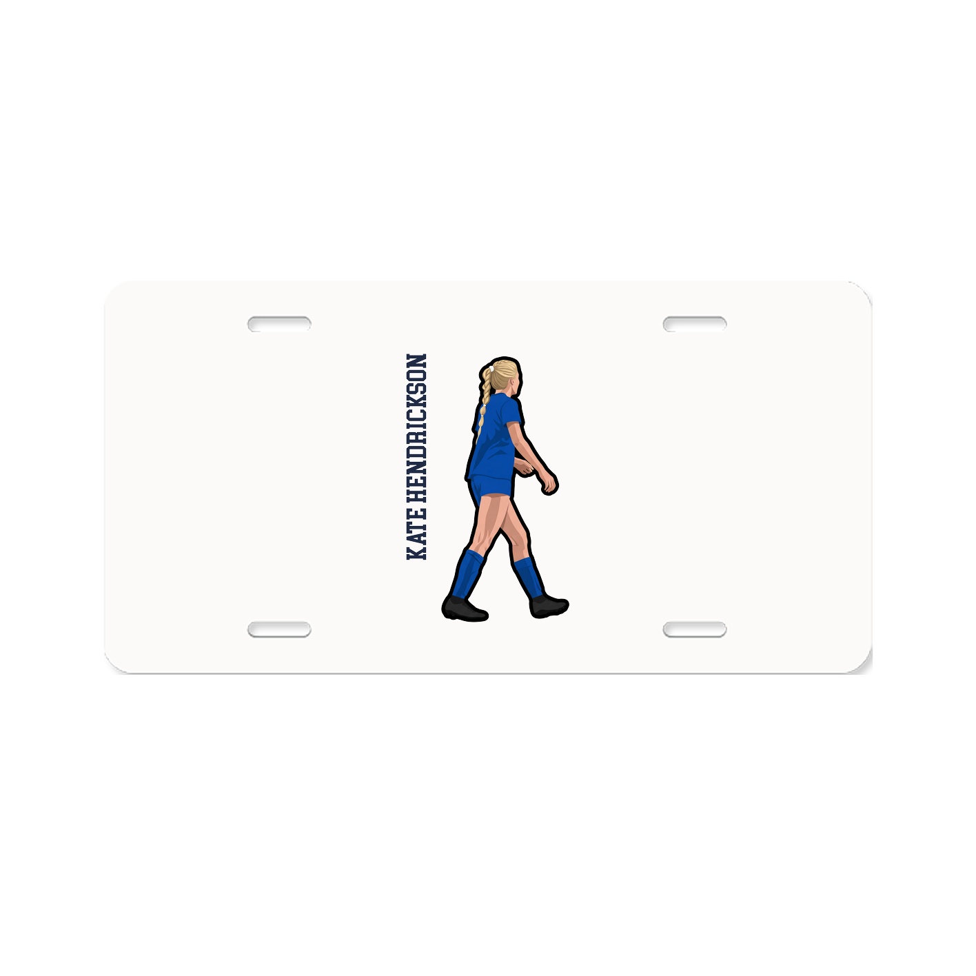 License Plate — Name Vertical in Classic