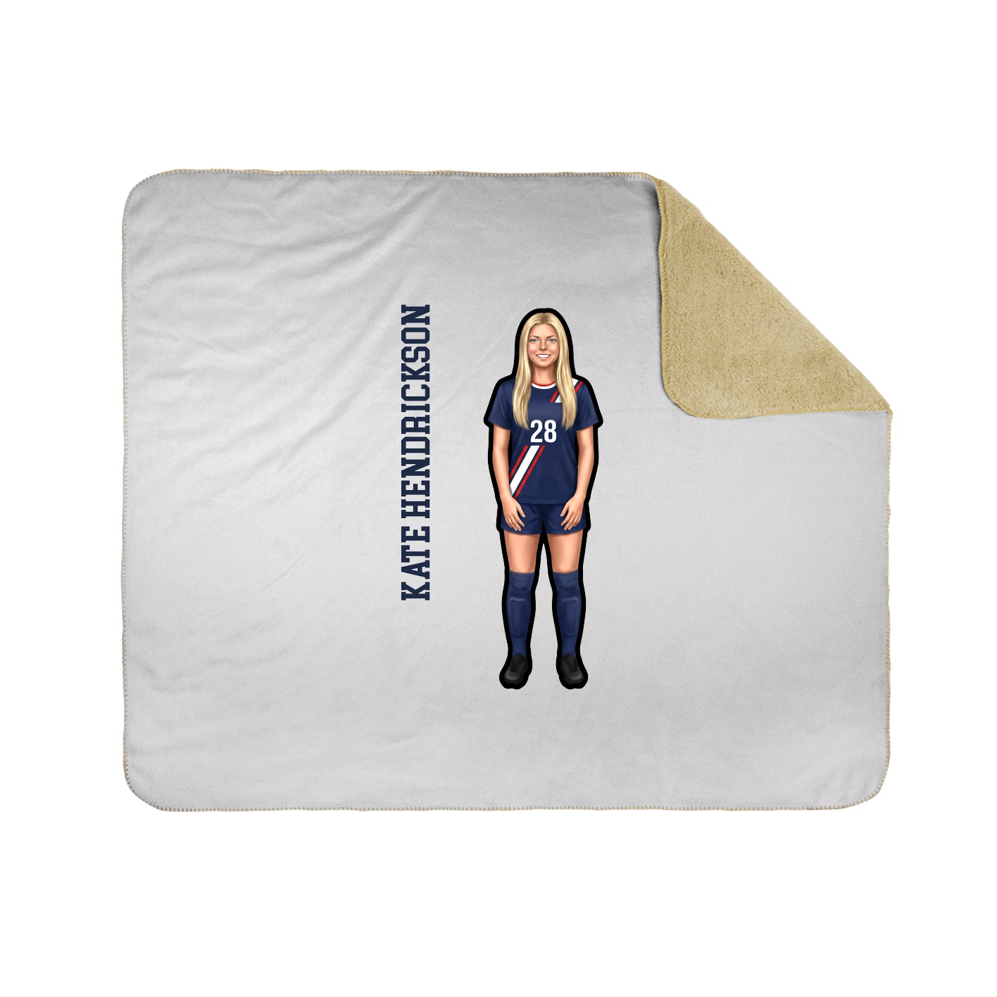 Throw Blanket — Name Vertical in White