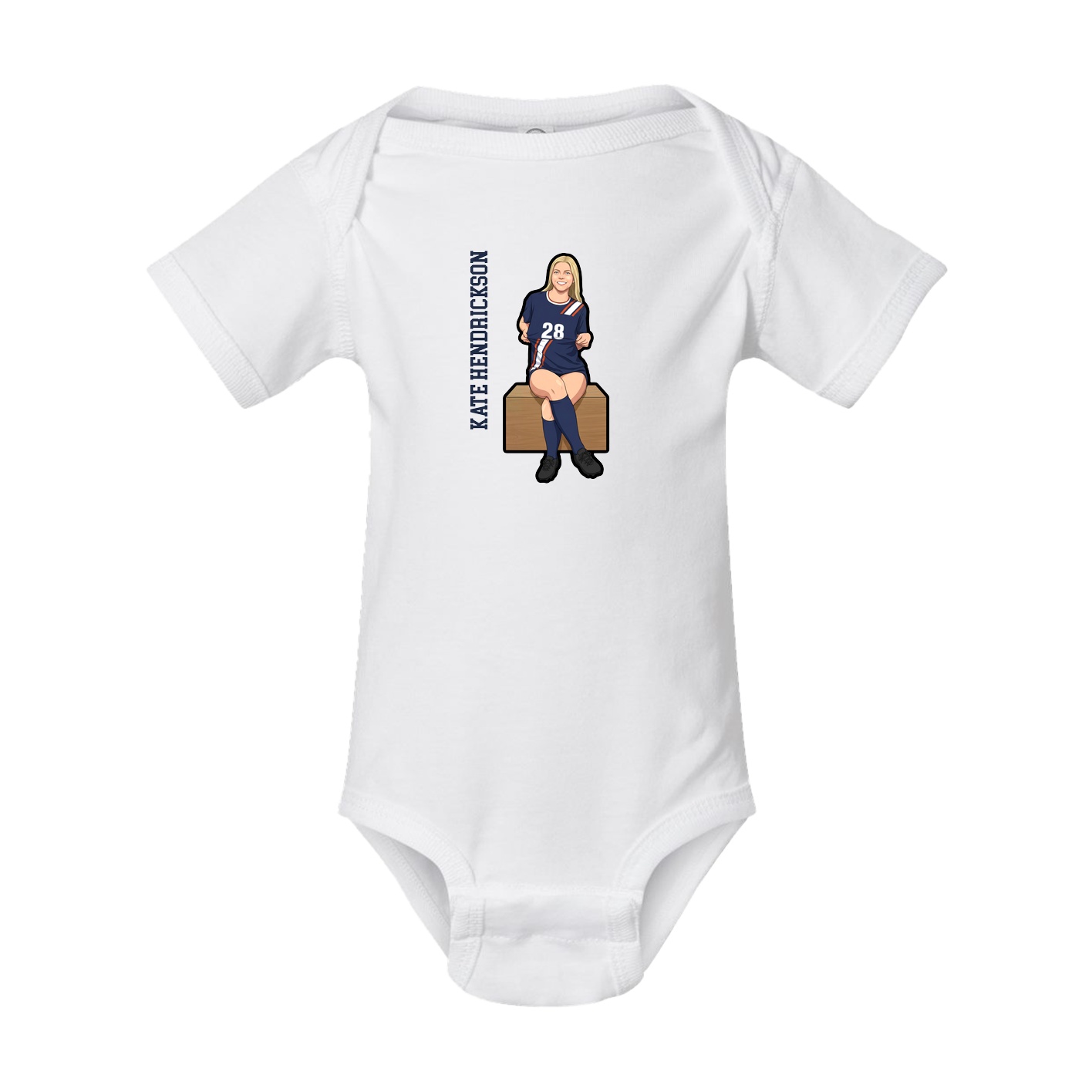 Baby Onesie — Name Vertical in White