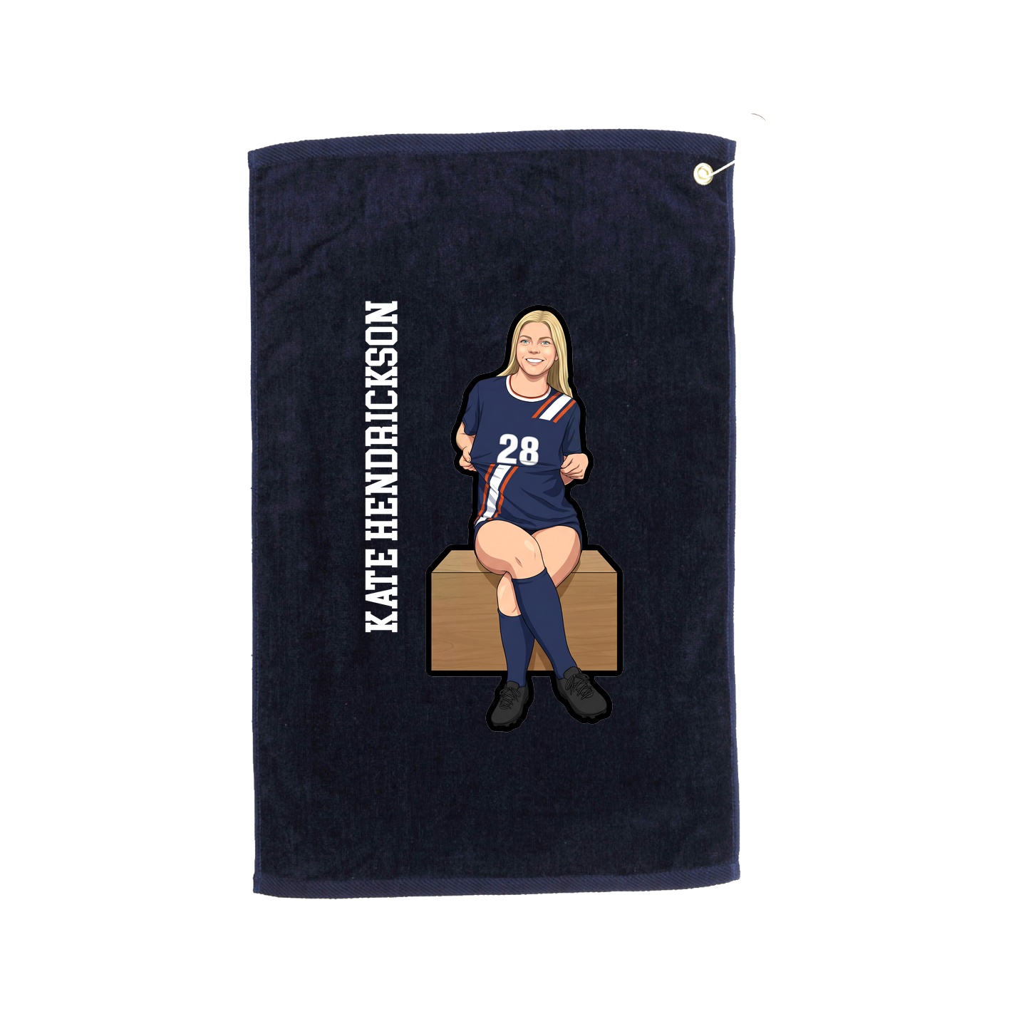 Golf Towel — Name Vertical in Navy