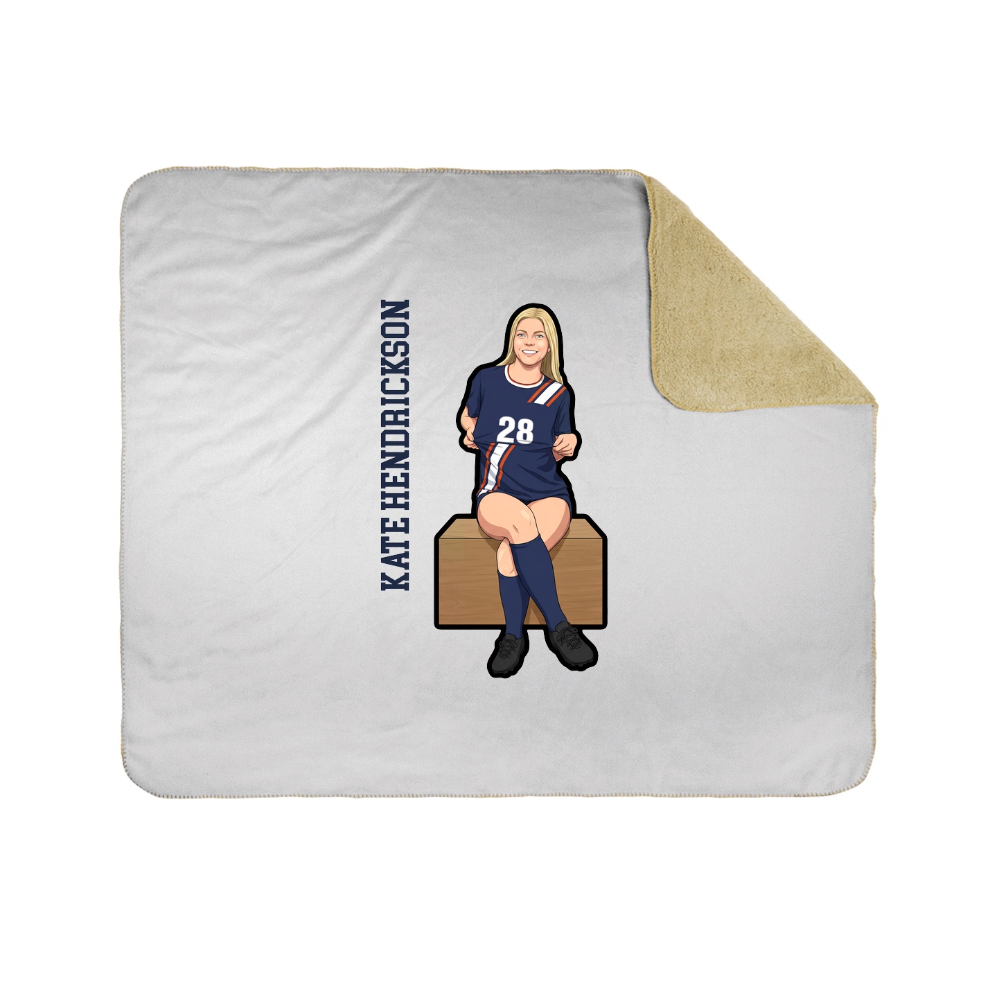 Throw Blanket — Name Vertical in White