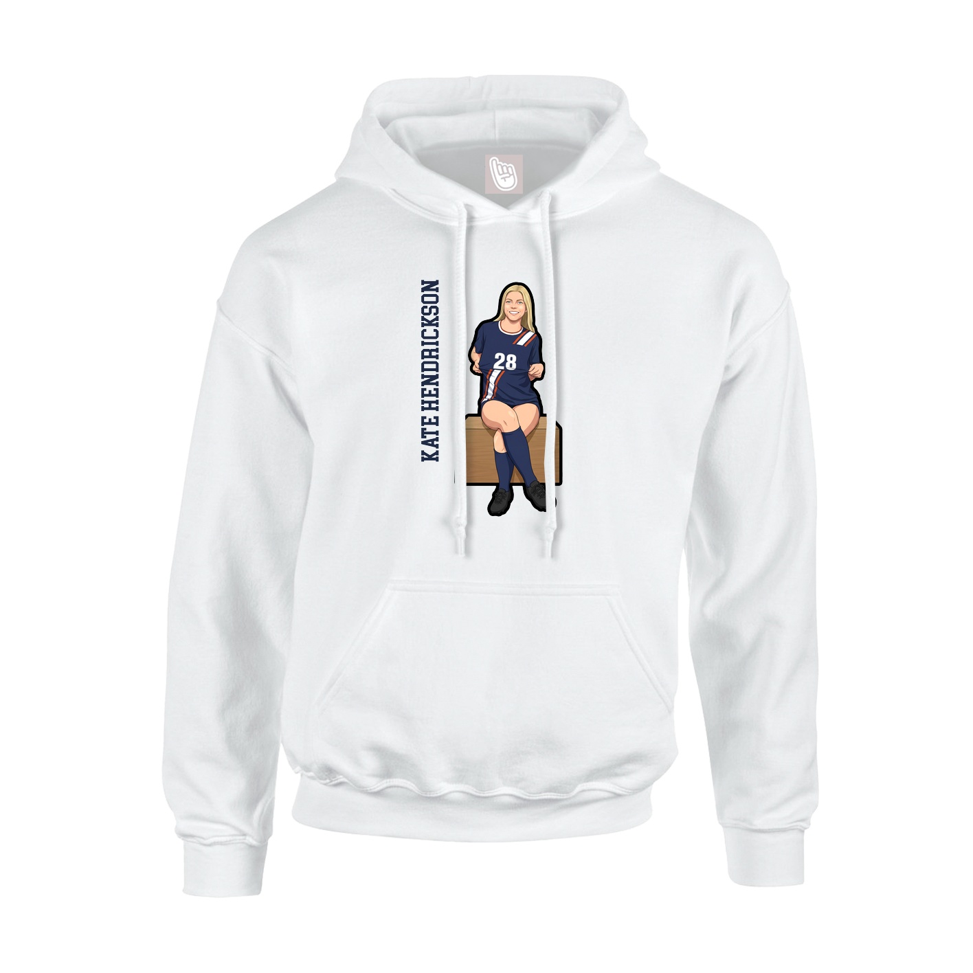 Youth Hoodie — Name Vertical in White