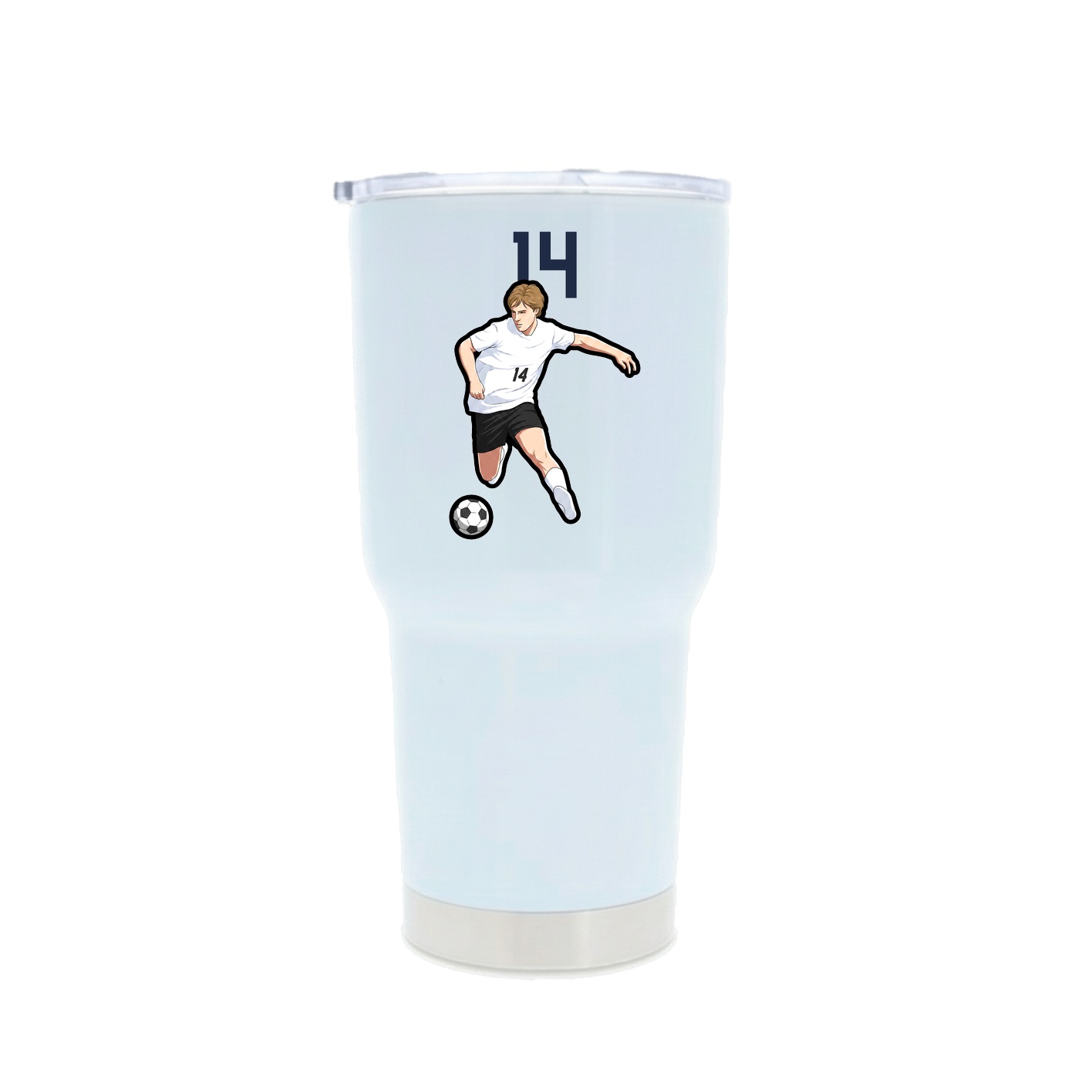 30oz Stainless Steel Tumbler — Number Top in White