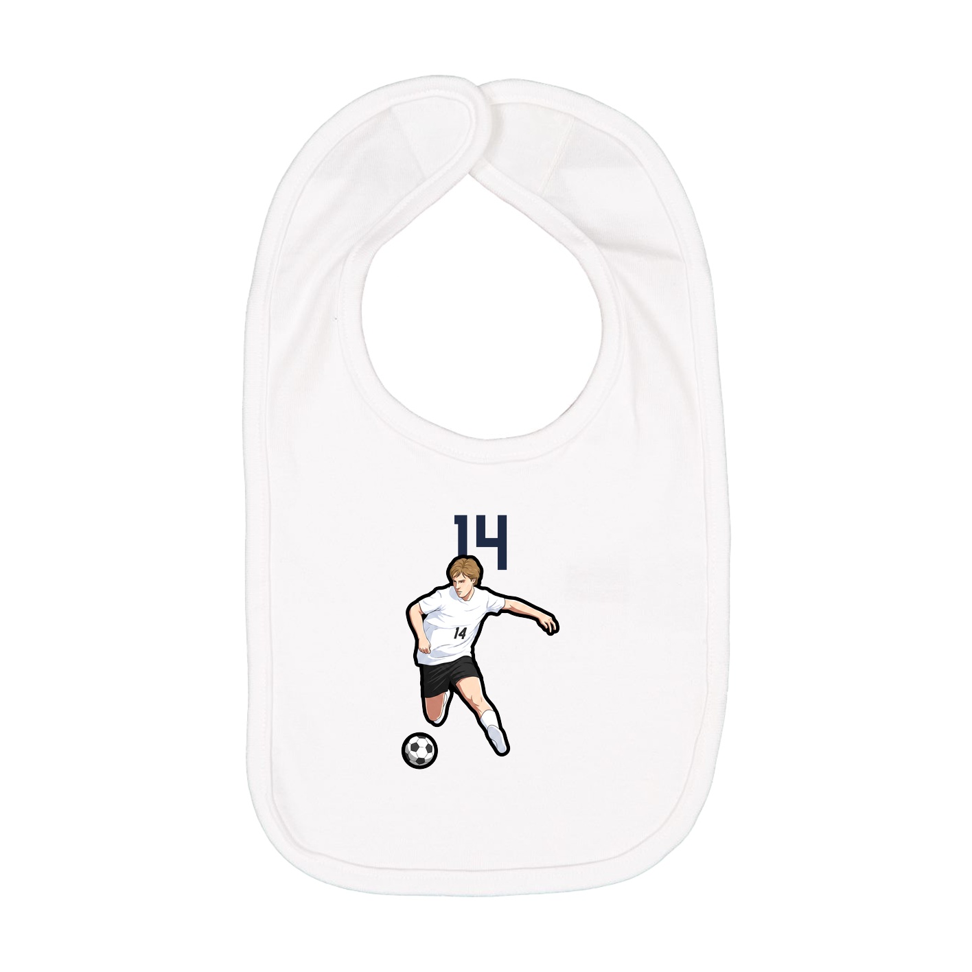Infant Bib — Number Top in White