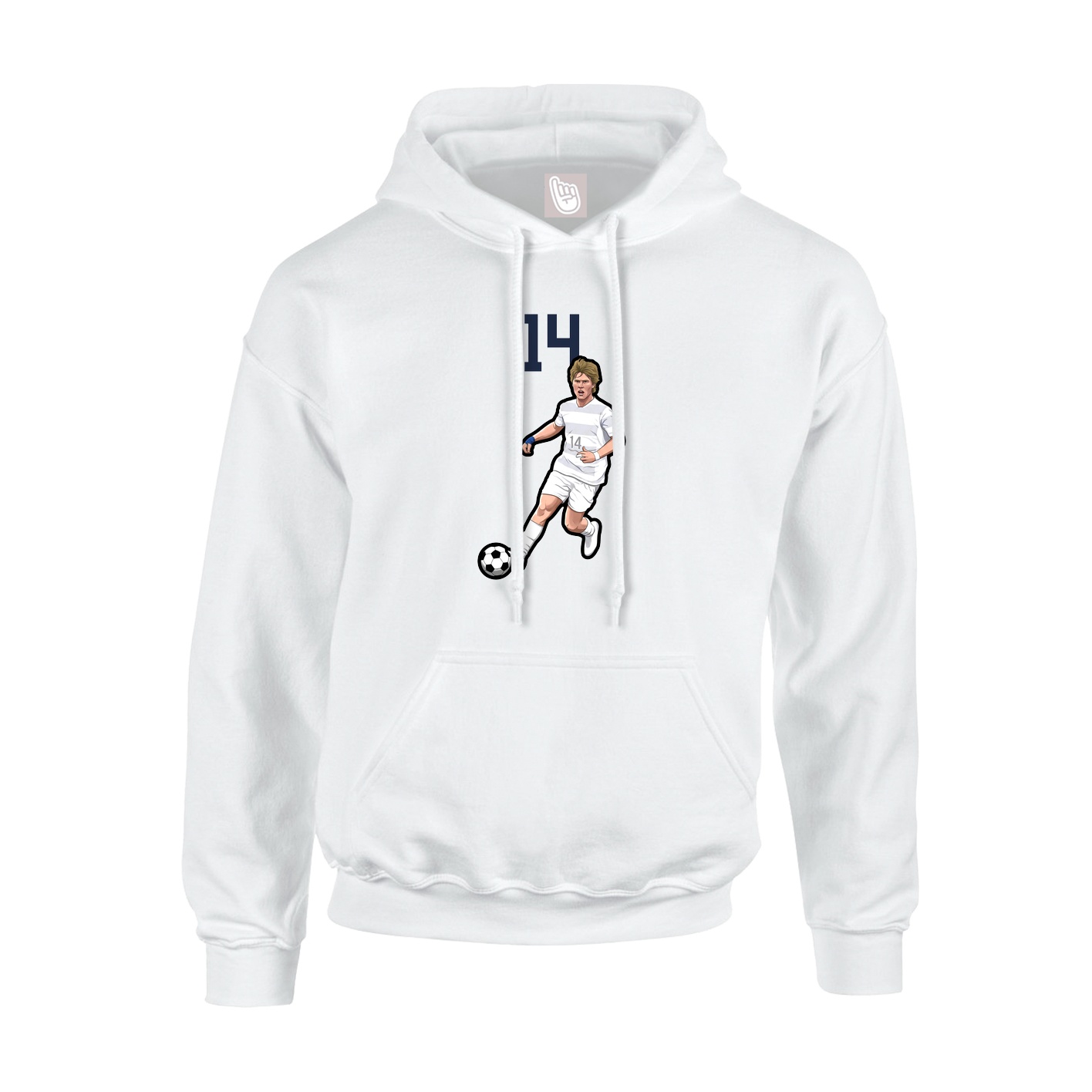 Youth Hoodie — Number Top in White
