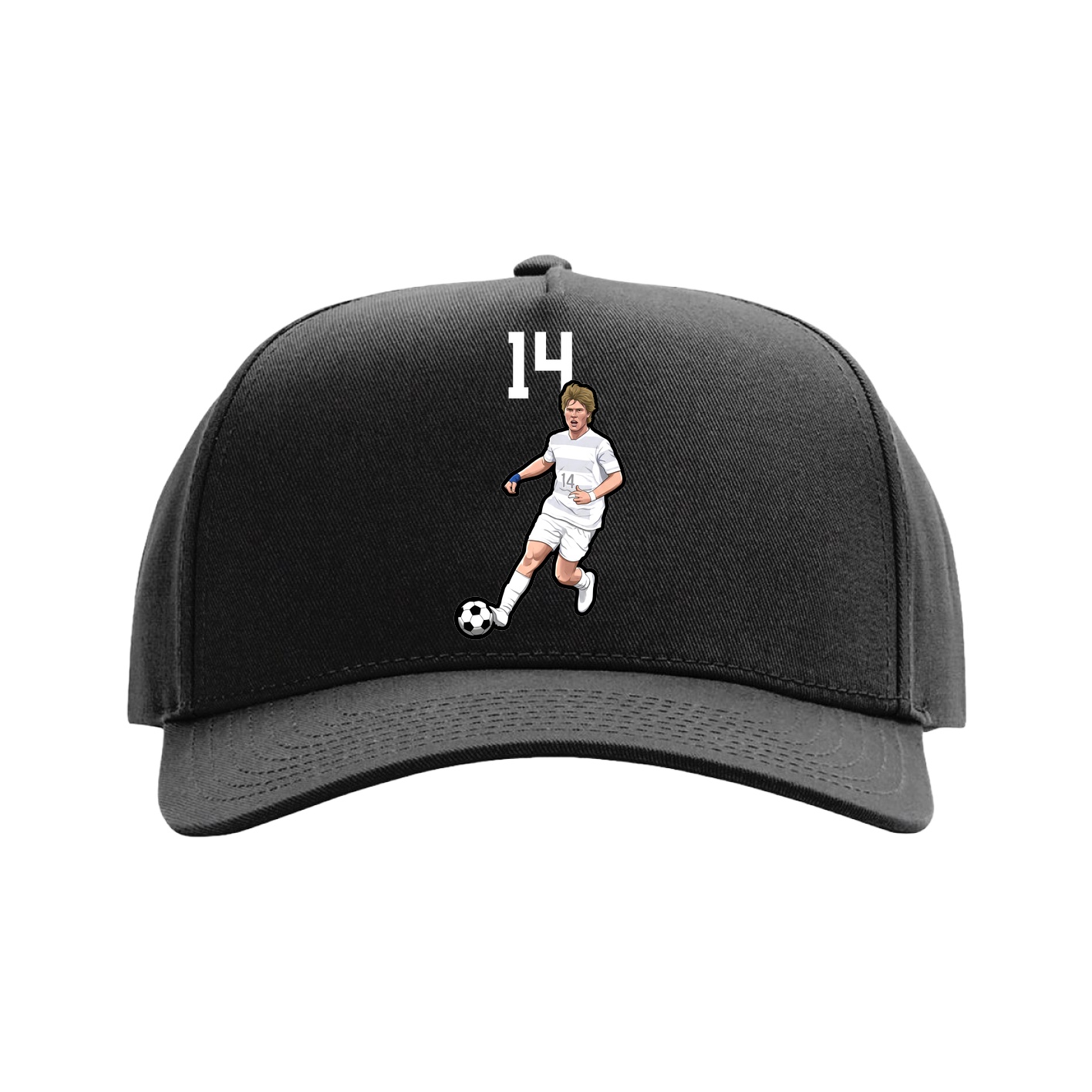 Full Fabric Five-Panel Champ Cap — Number Top in Black