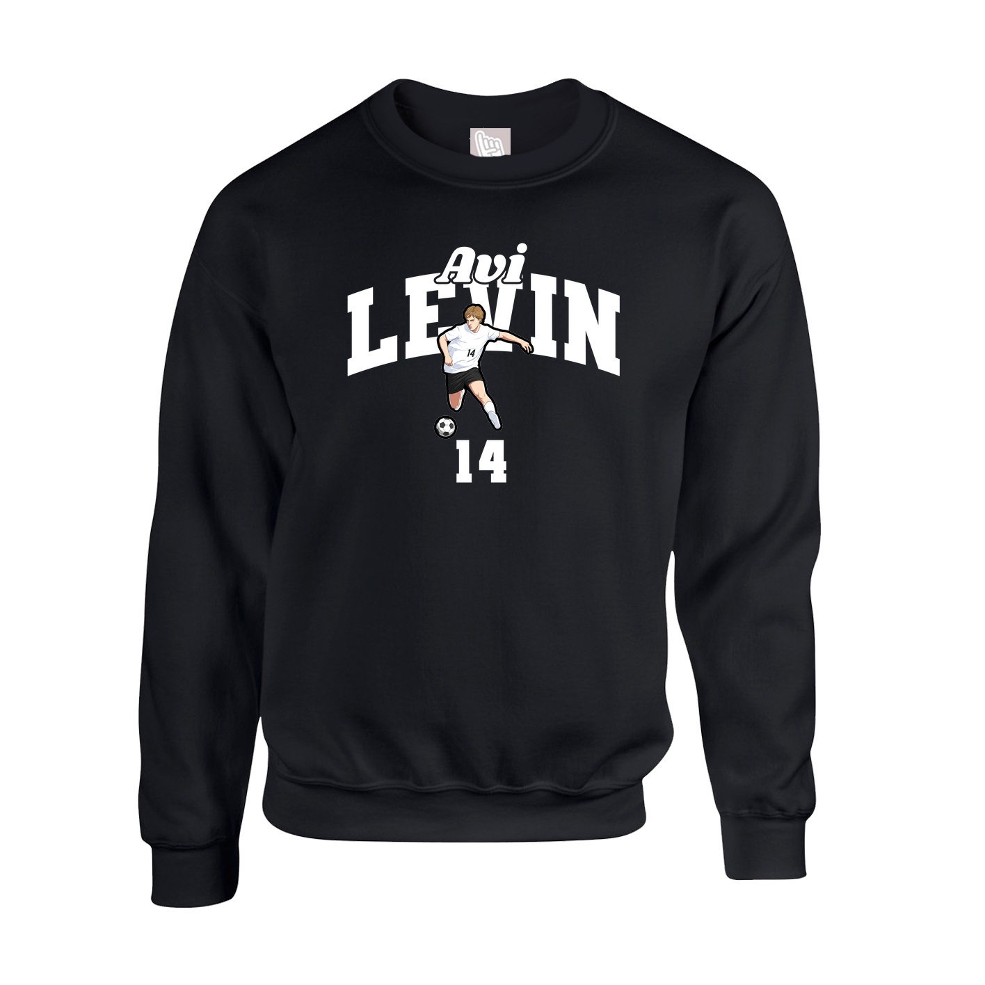 Fleece Crew — Signature Arch in Black