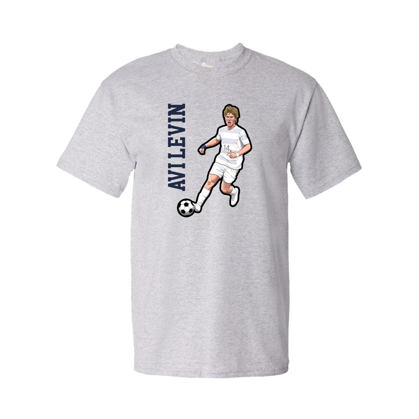 Tee — Name Vertical in Grey