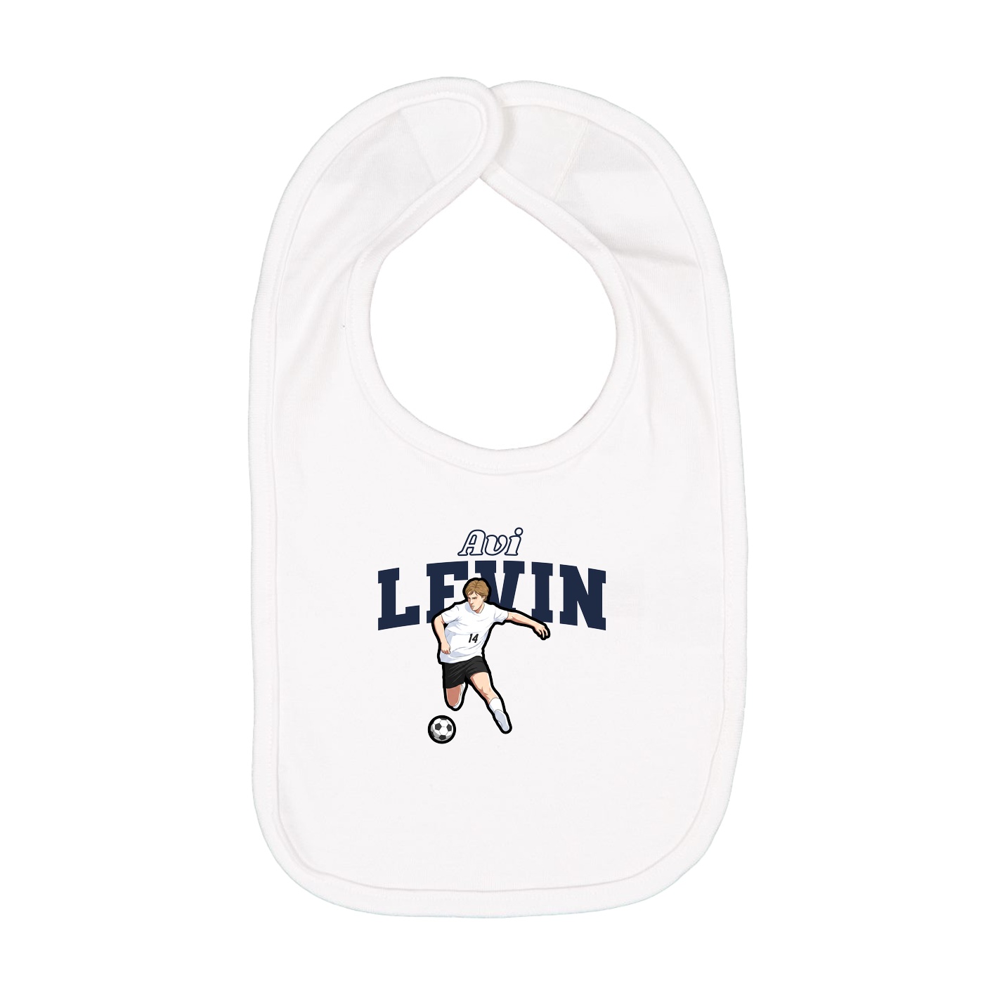Infant Bib — Name Arch in White