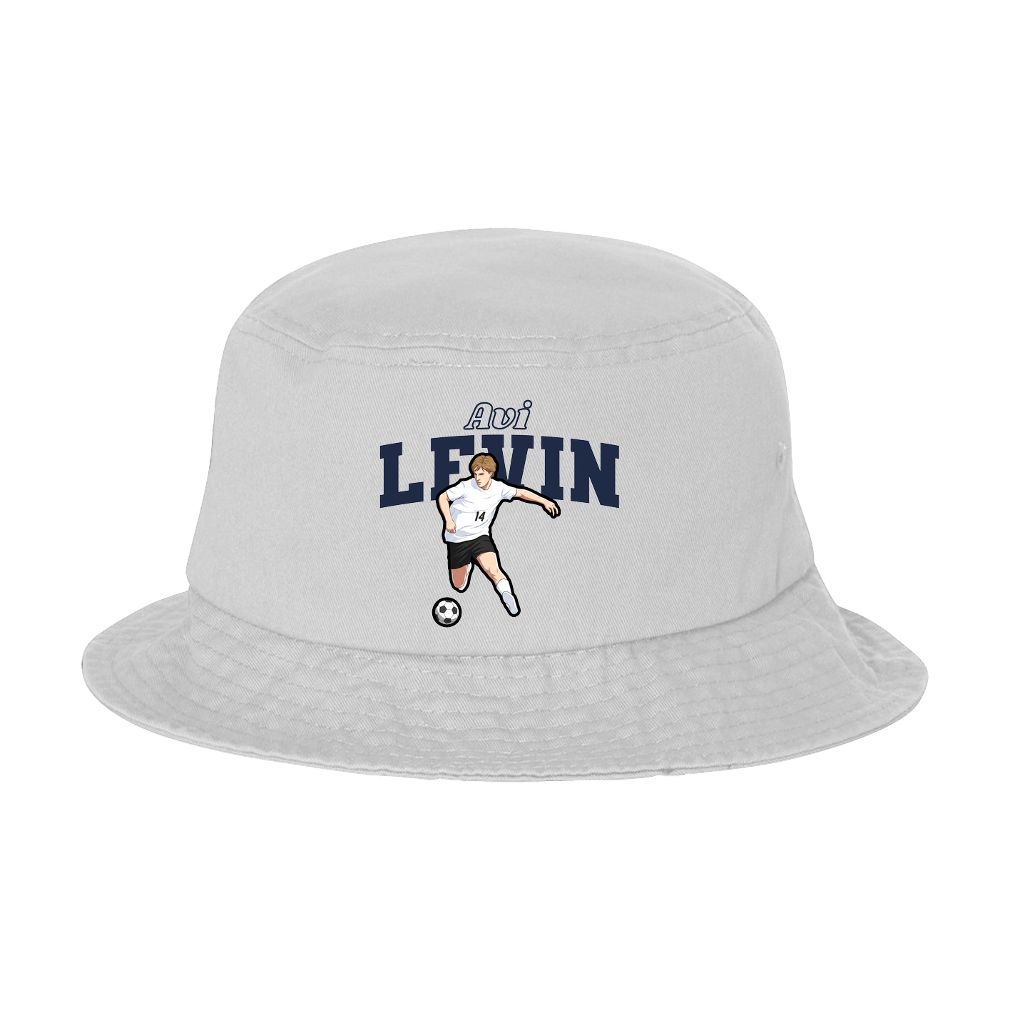 Bucket Cap — Name Arch in White
