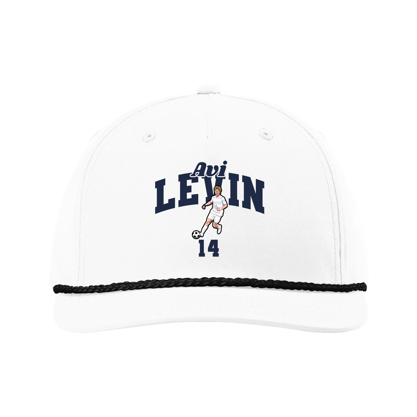Five-Panel Classic Rope Cap — Signature Arch in White