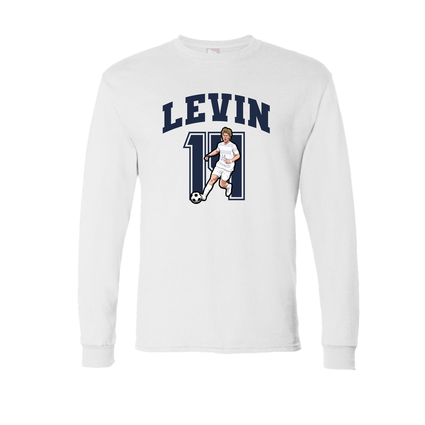 Long Sleeve Tee — Number in White