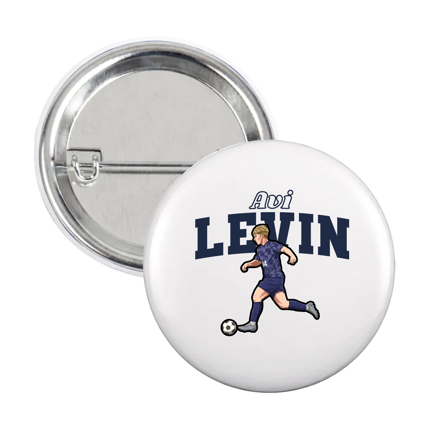Game Day Button — Name Arch in White