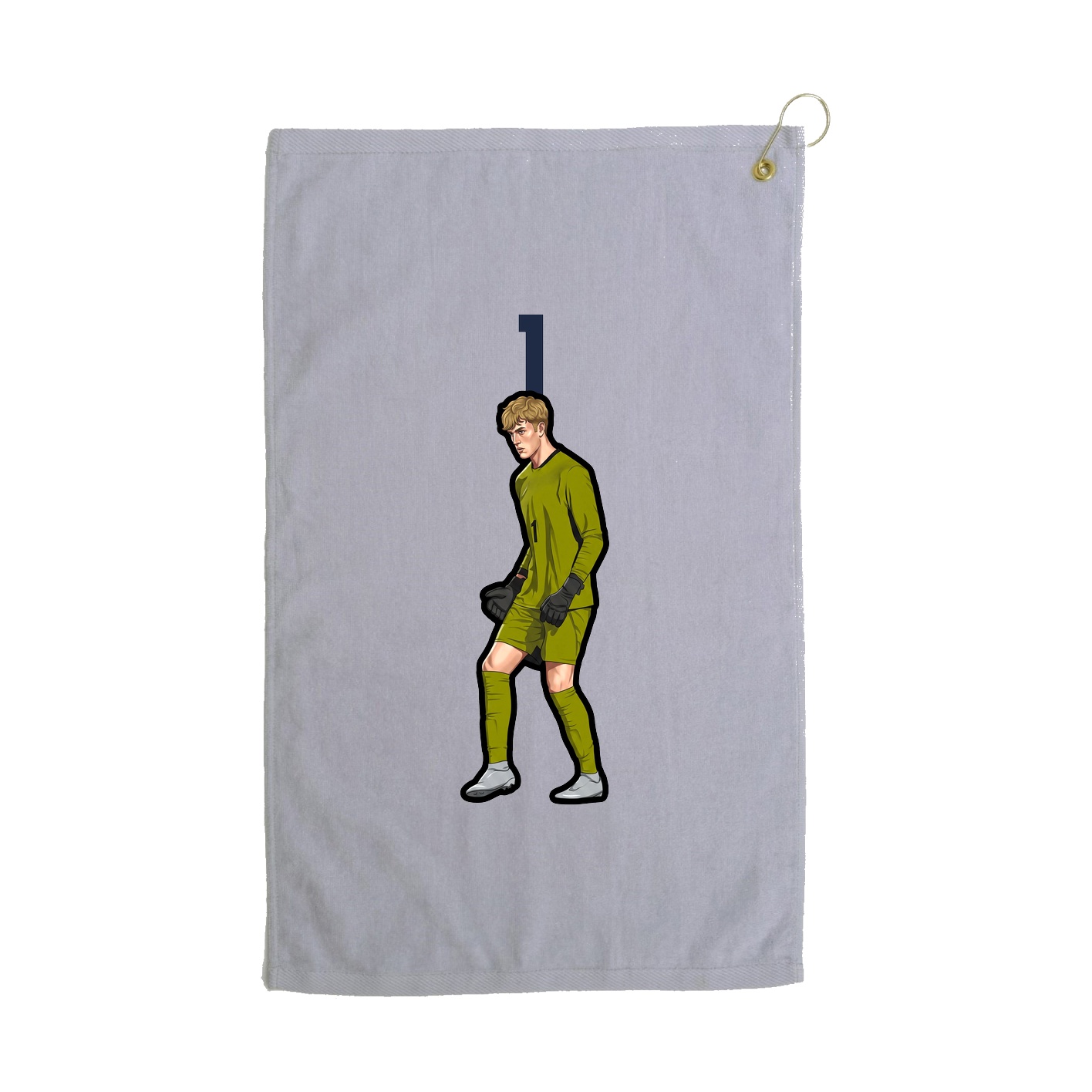 Golf Towel — Number Top in Grey