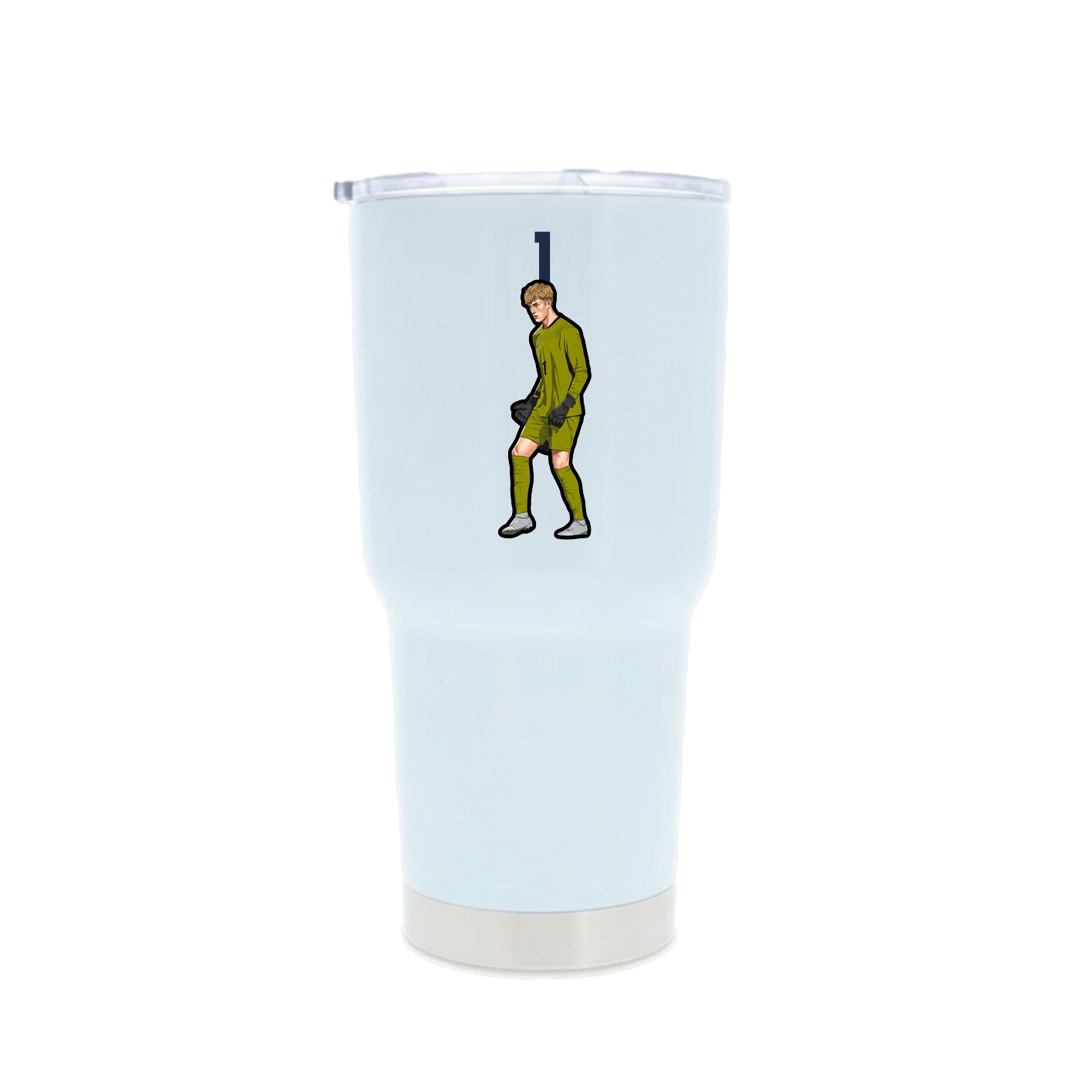 30oz Stainless Steel Tumbler — Number Top in White