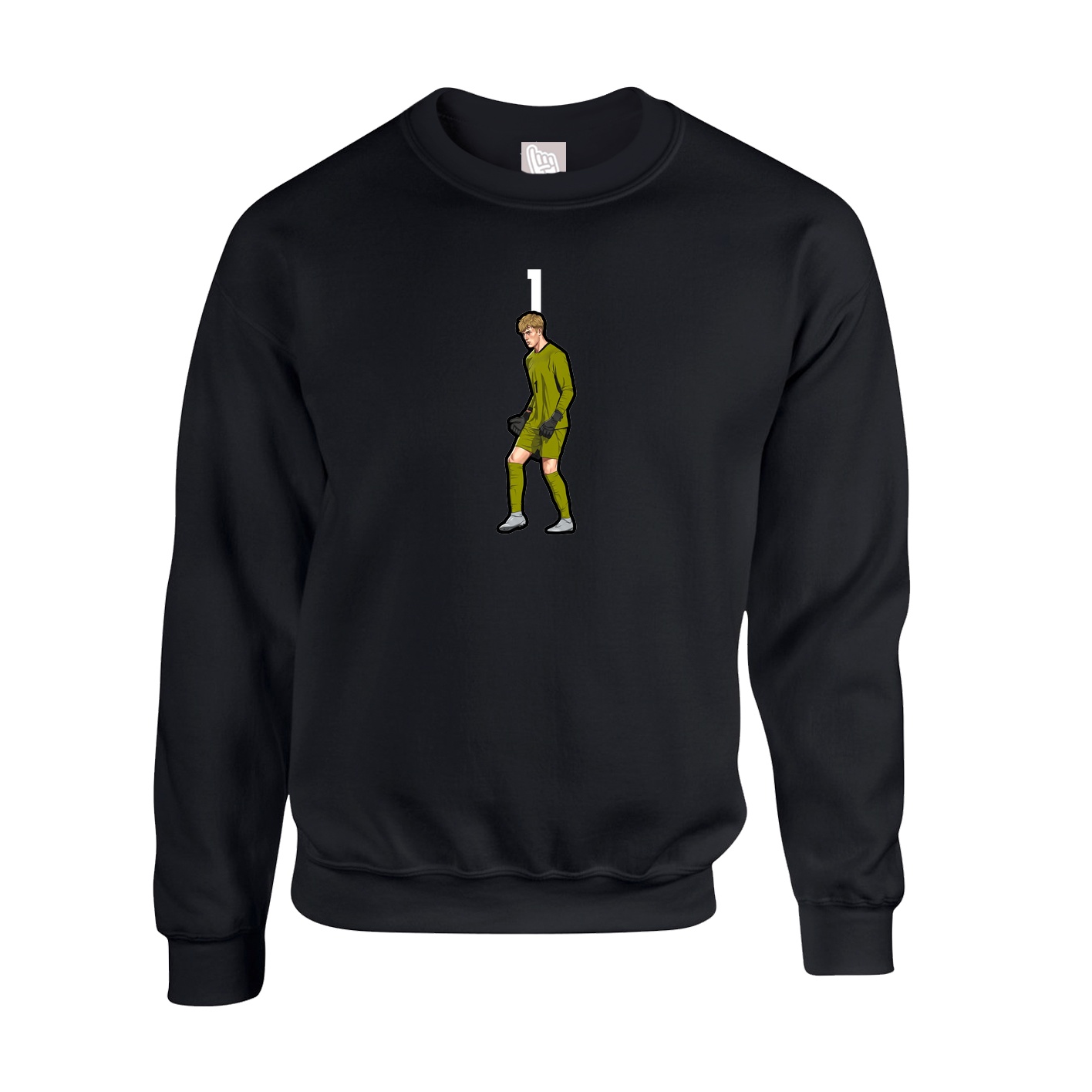 Fleece Crew — Number Top in Black