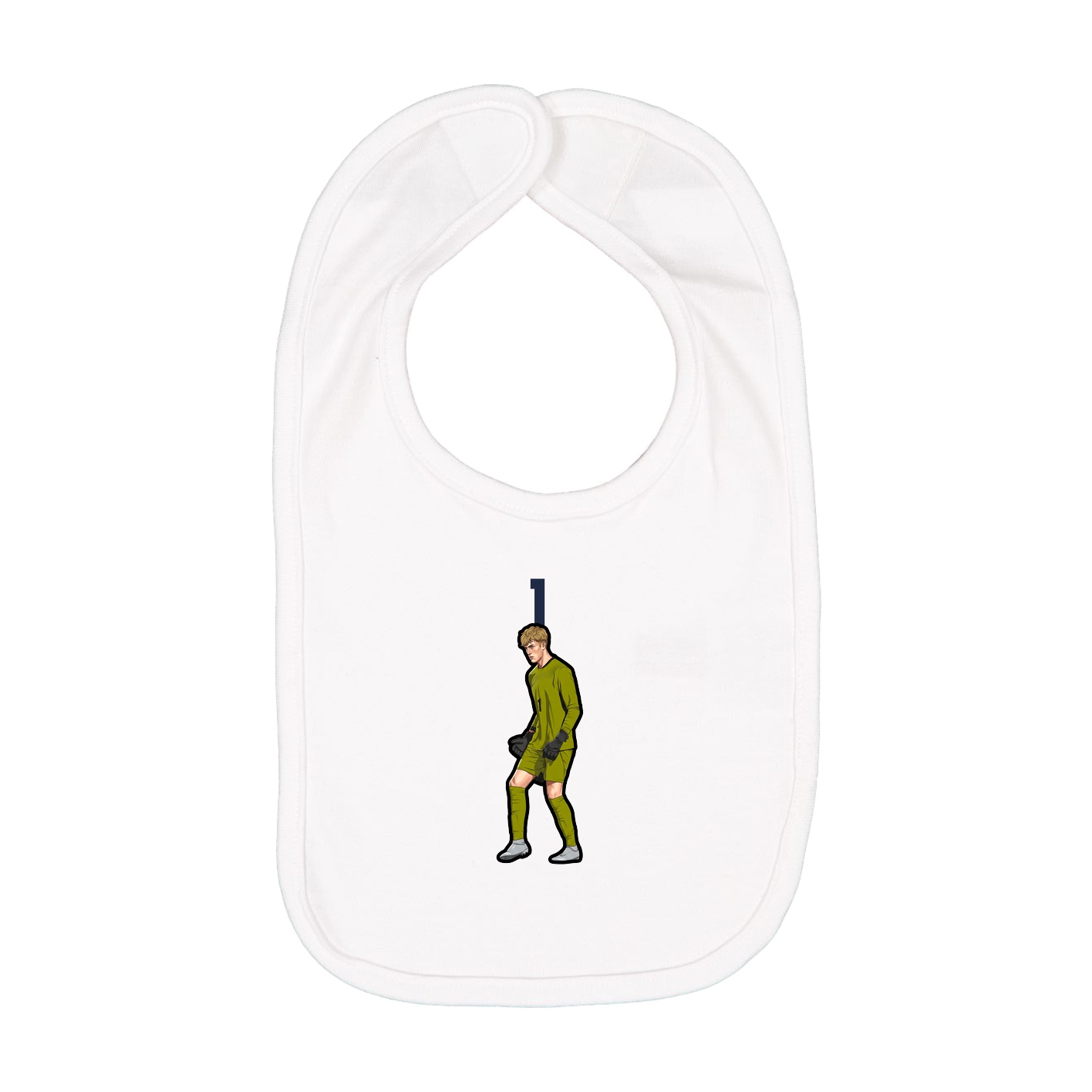 Infant Bib — Number Top in White