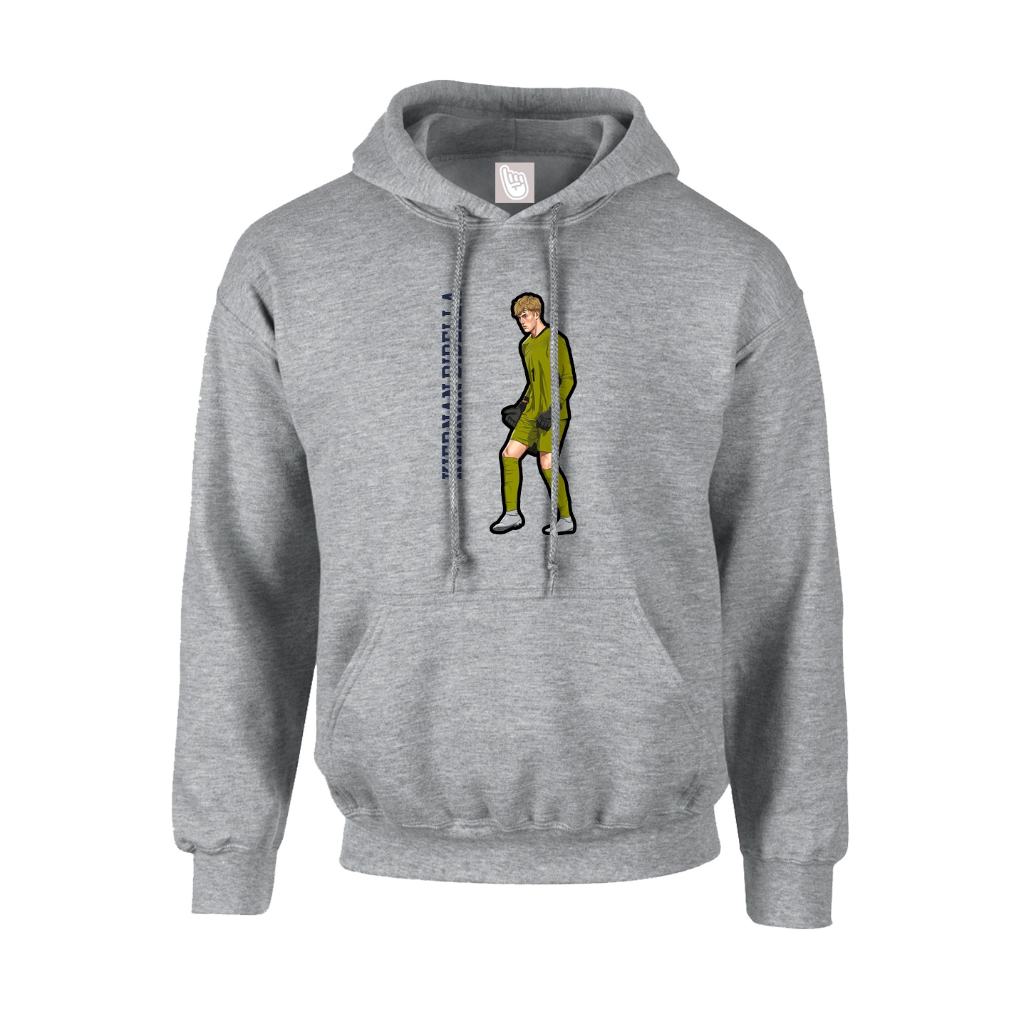 Hoodie — Name Vertical in Grey