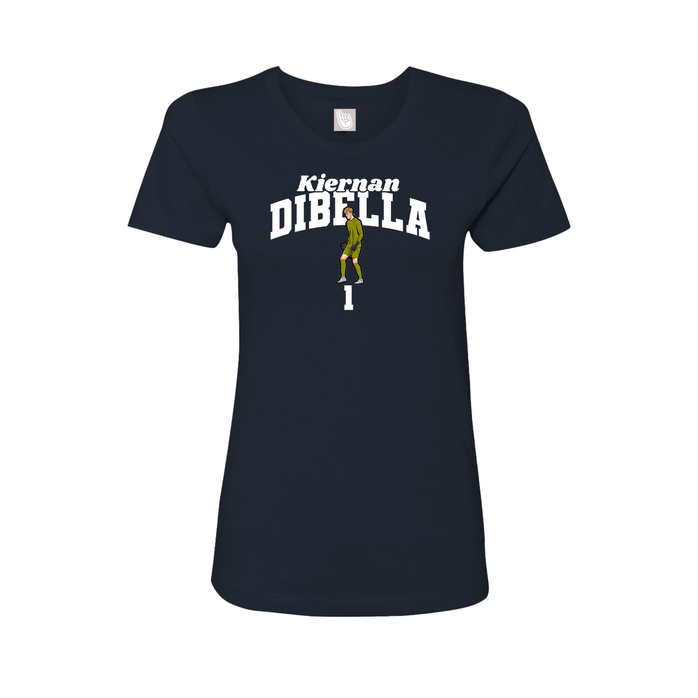 Fitted Women's Tee — Signature Arch in Navy