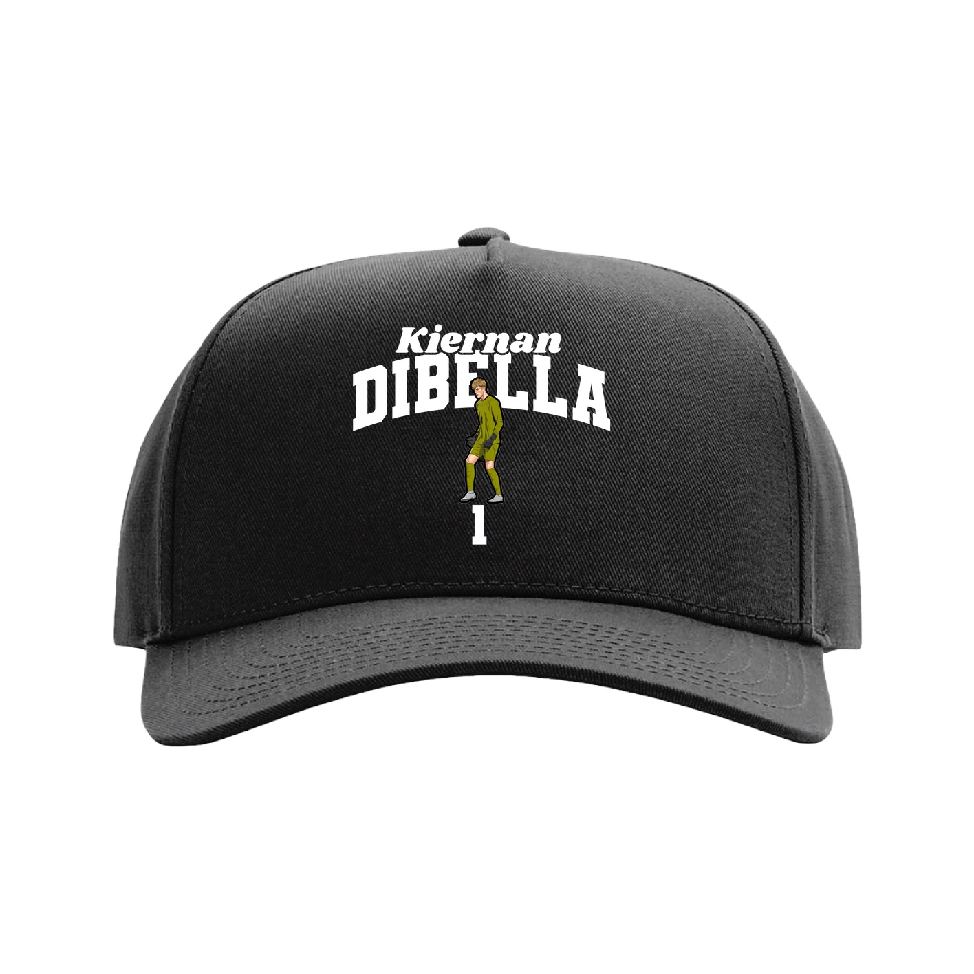Full Fabric Five-Panel Champ Cap — Signature Arch in Black