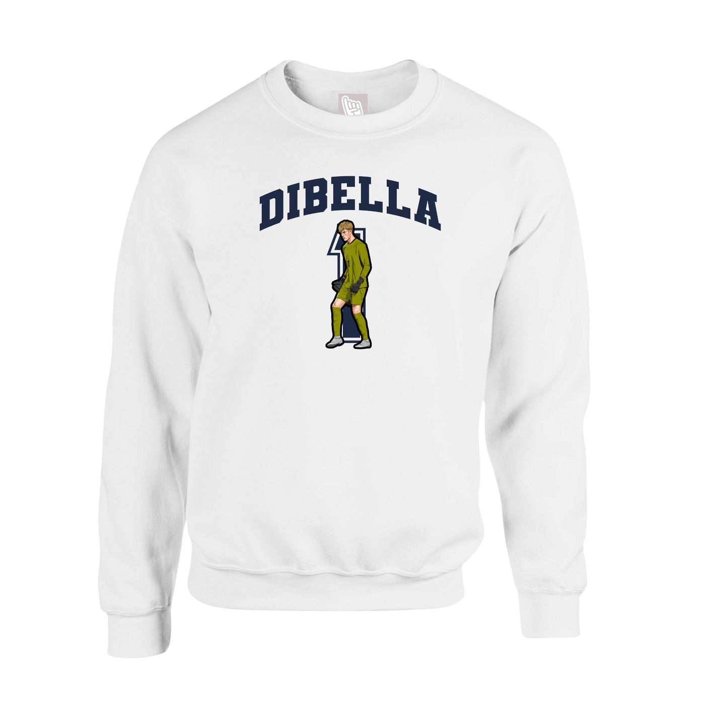 Fleece Crew — Number in White