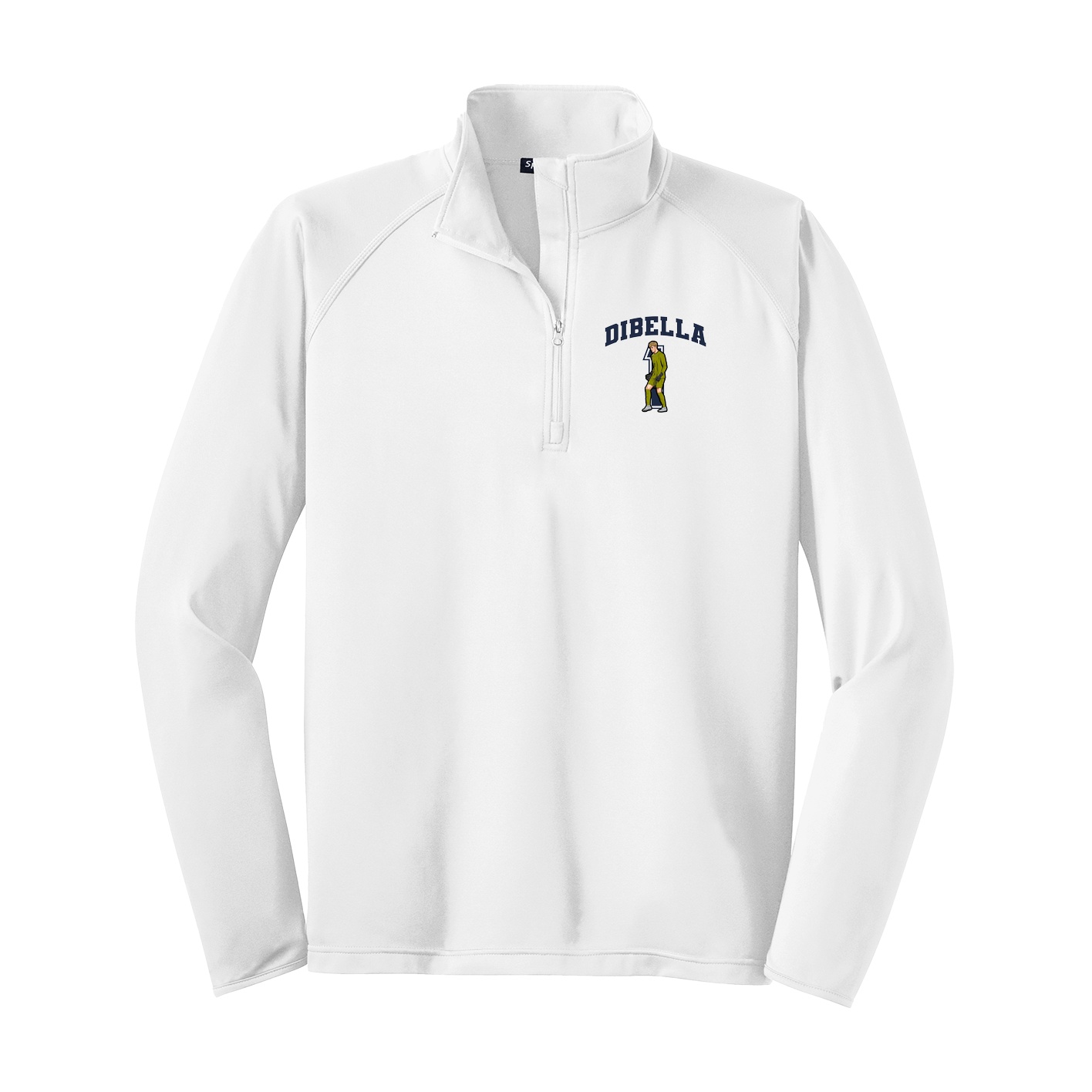 Q-Zip Pullover — Number in White