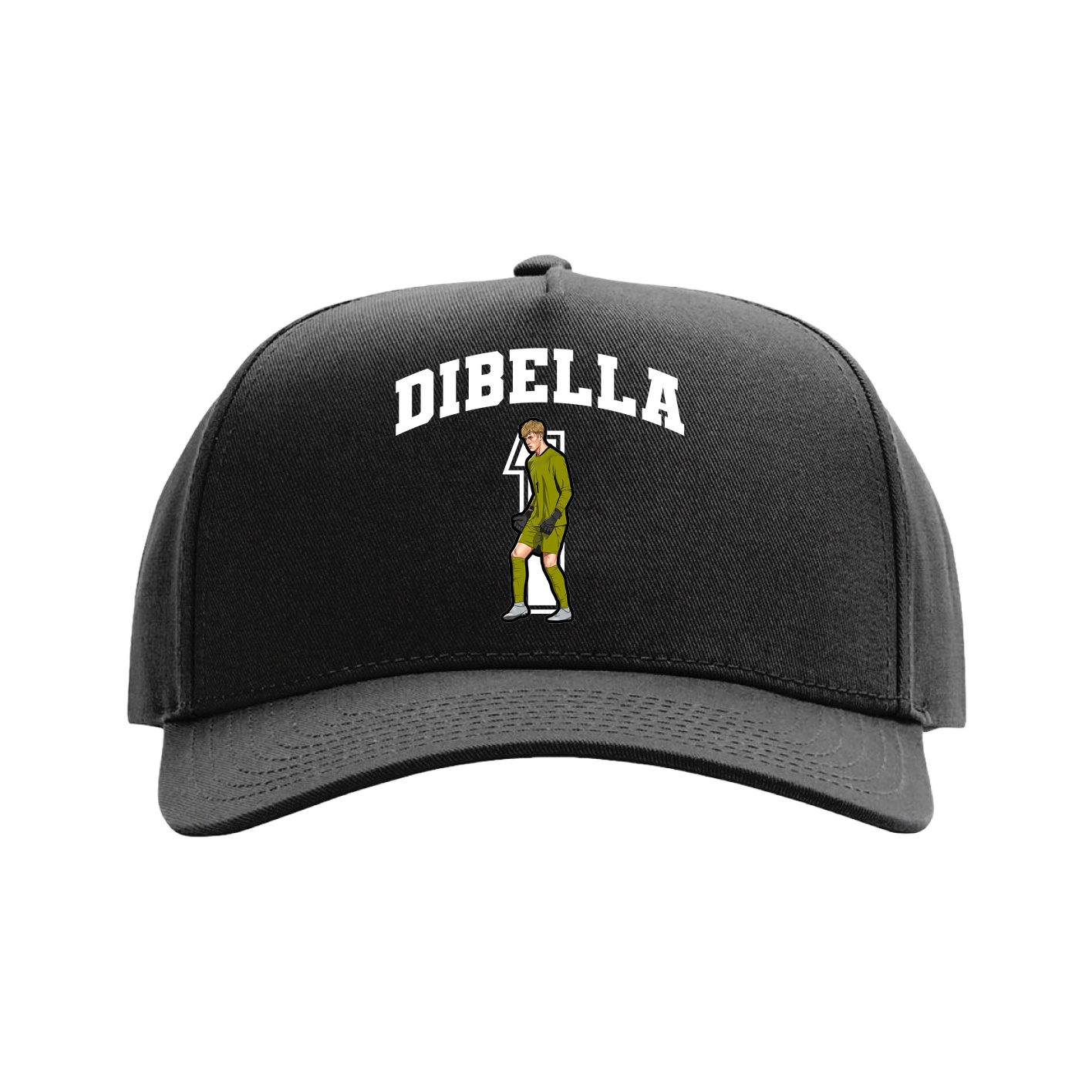 Full Fabric Five-Panel Champ Cap — Number in Black