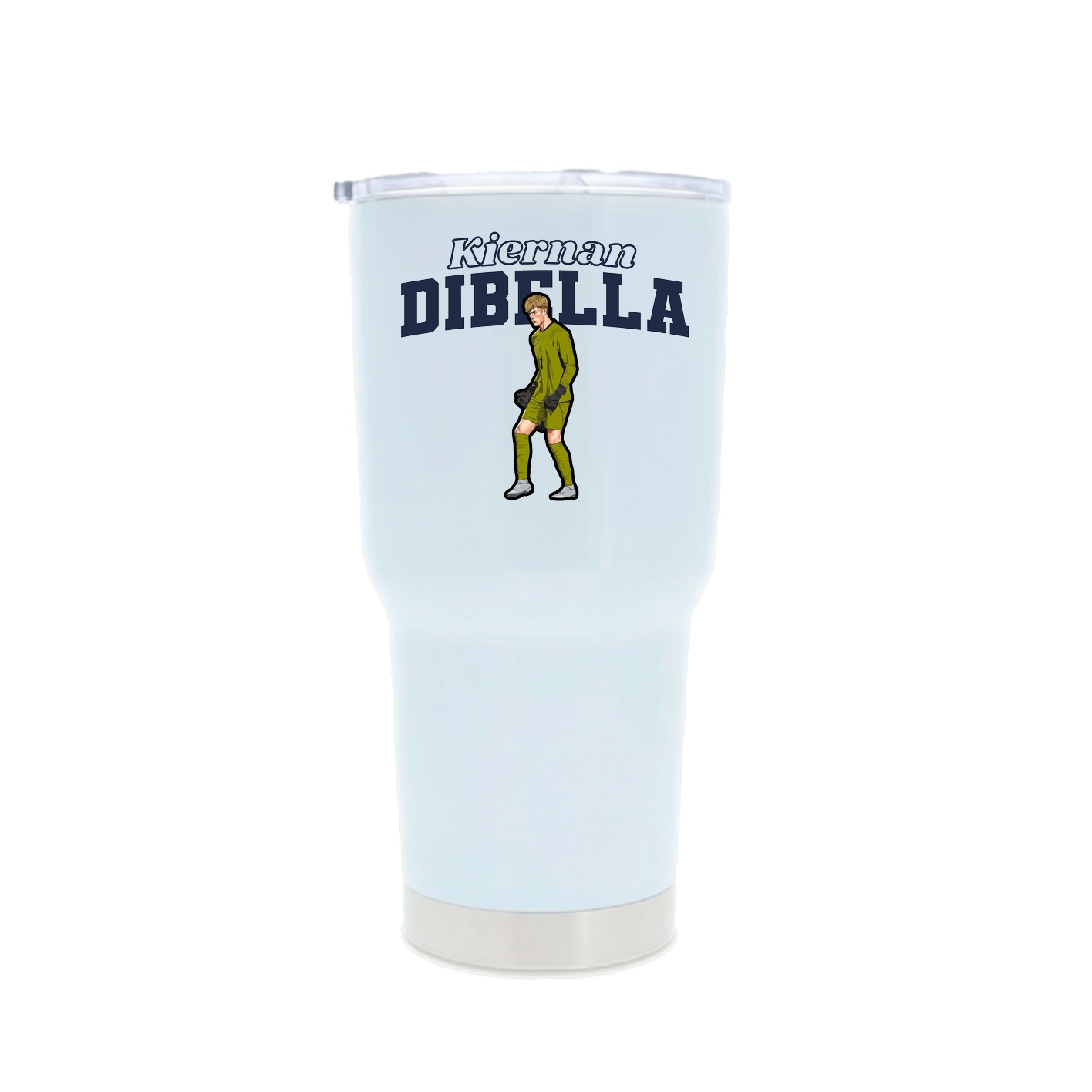 30oz Stainless Steel Tumbler — Name Arch in White