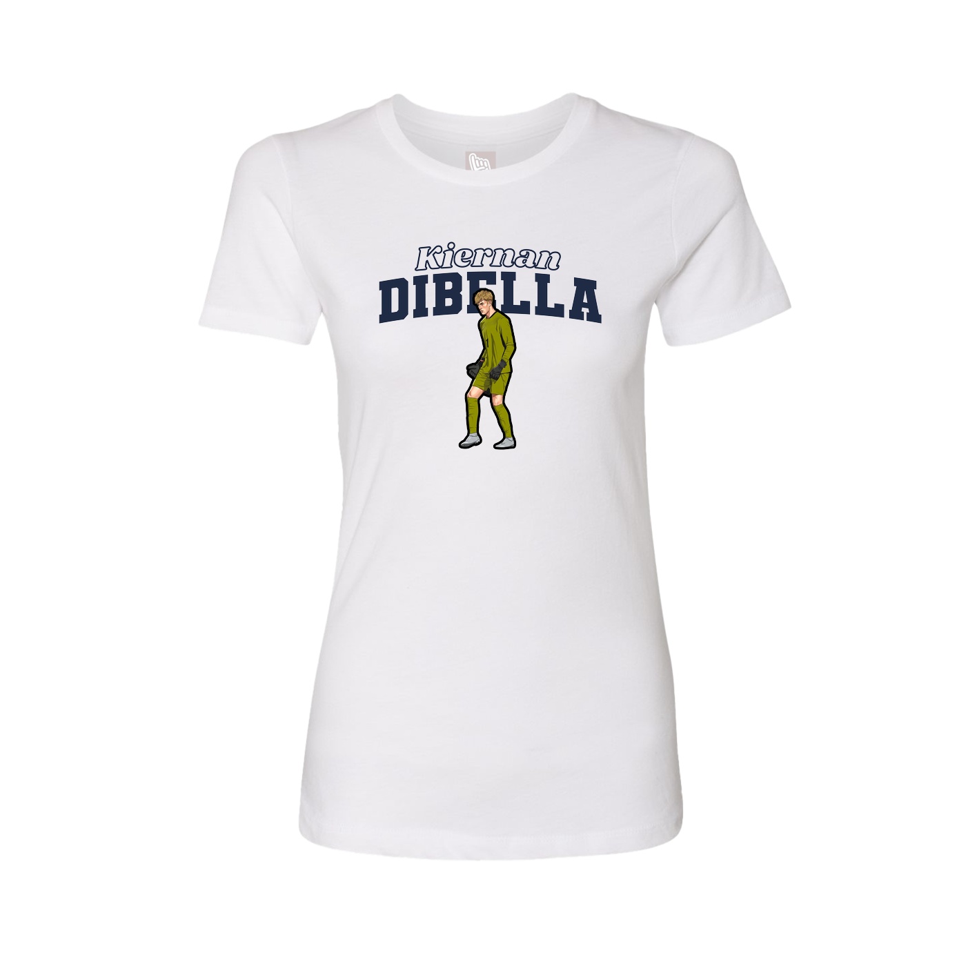 Fitted Women's Tee — Name Arch in White