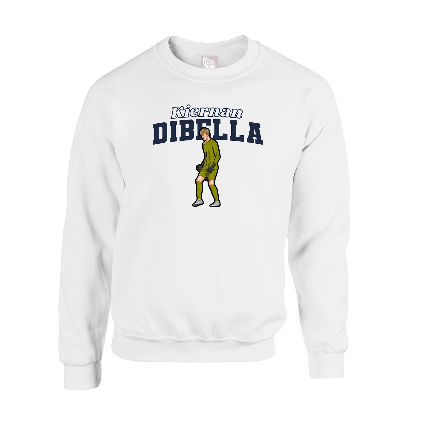 Fleece Crew — Name Arch in White