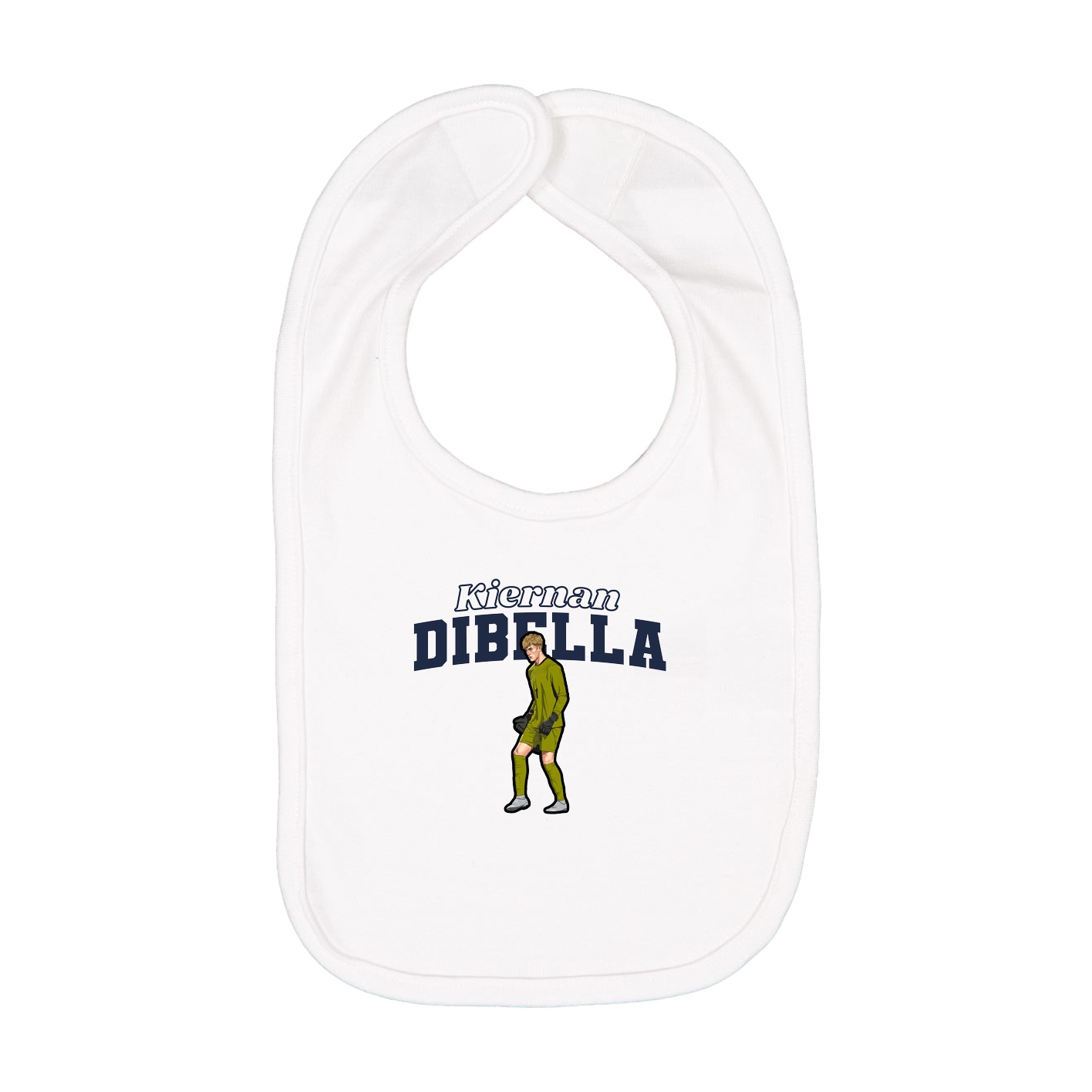 Infant Bib — Name Arch in White
