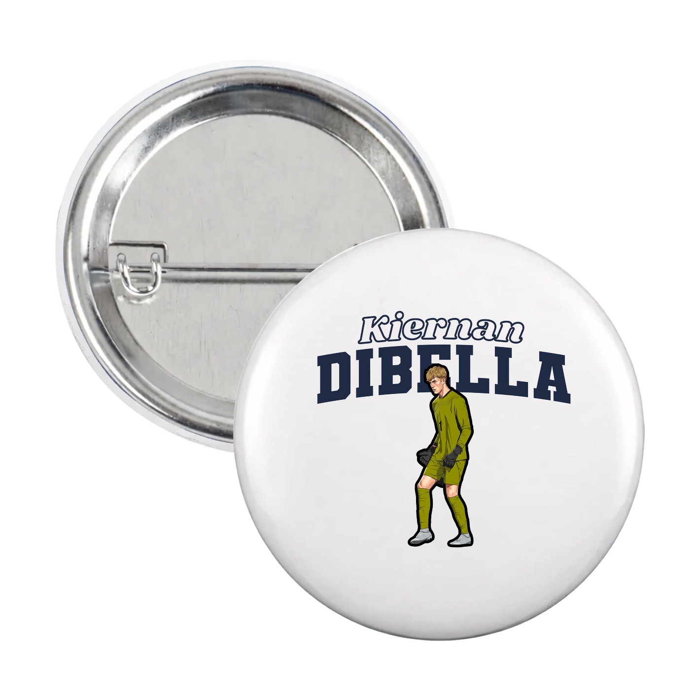 Game Day Button — Name Arch in White