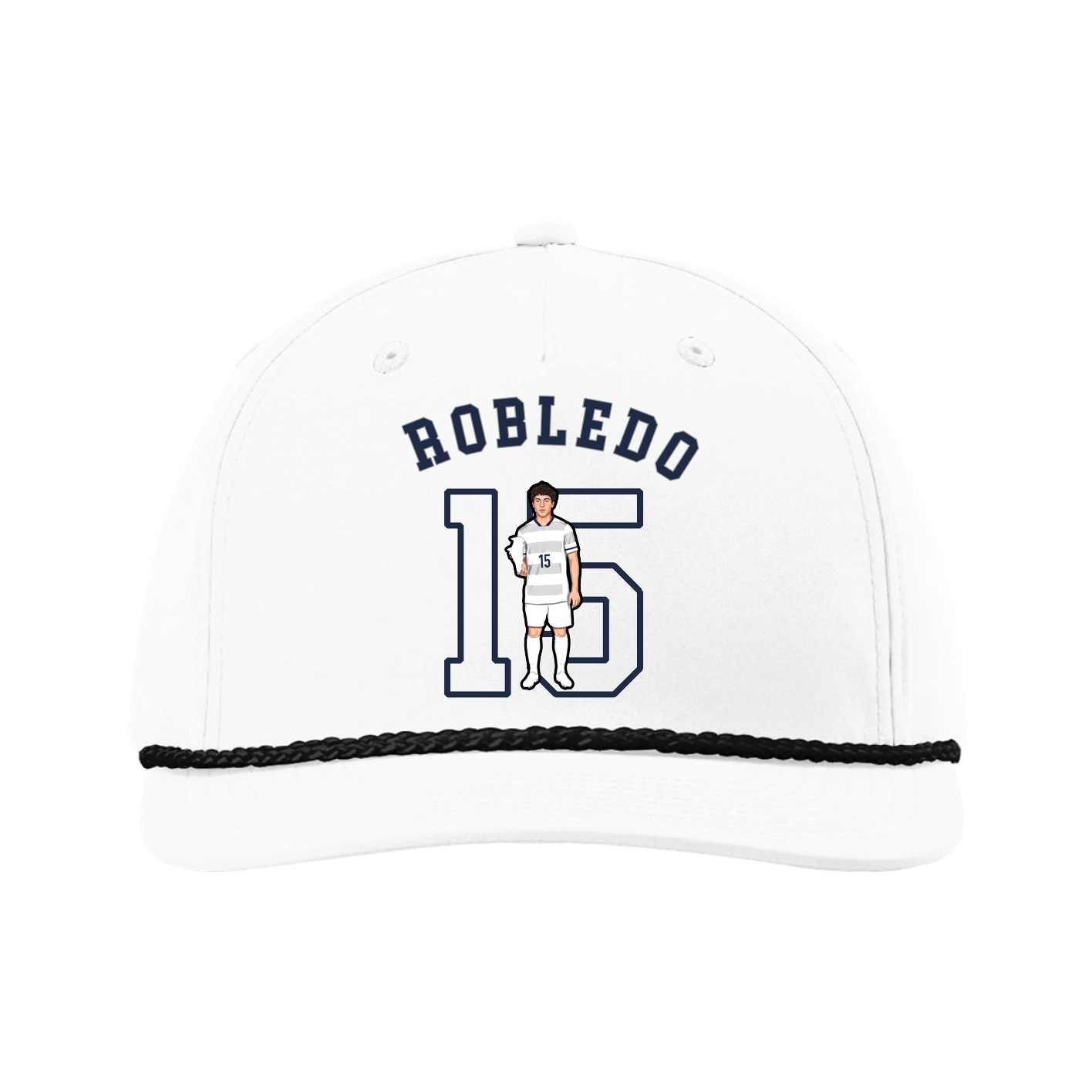 Five-Panel Classic Rope Cap — Shirsey Arch in White