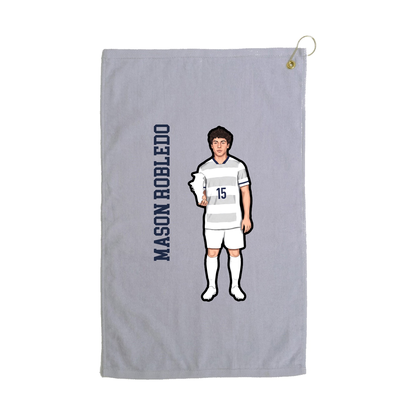 Golf Towel — Name Vertical in Grey