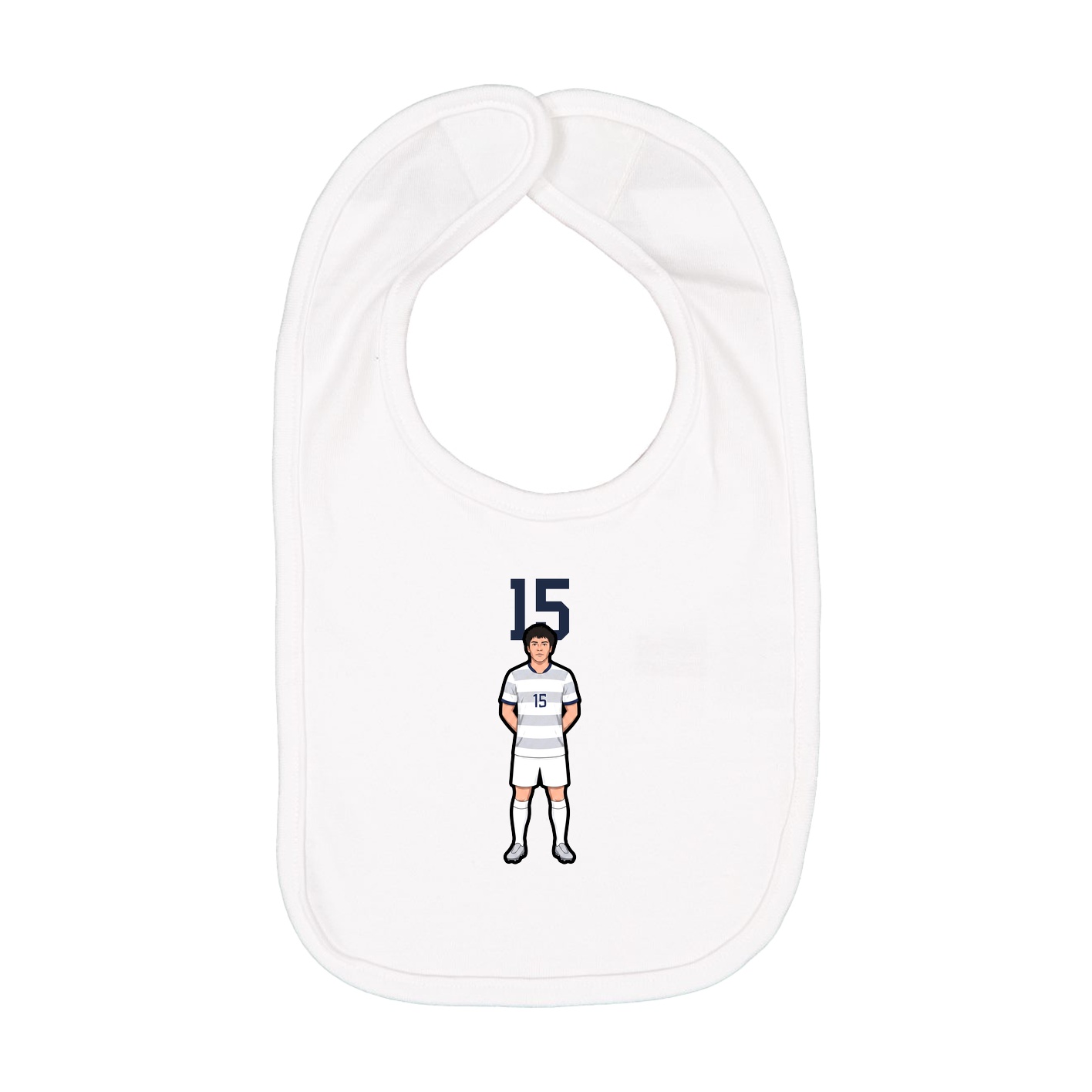 Infant Bib — Number Top in White
