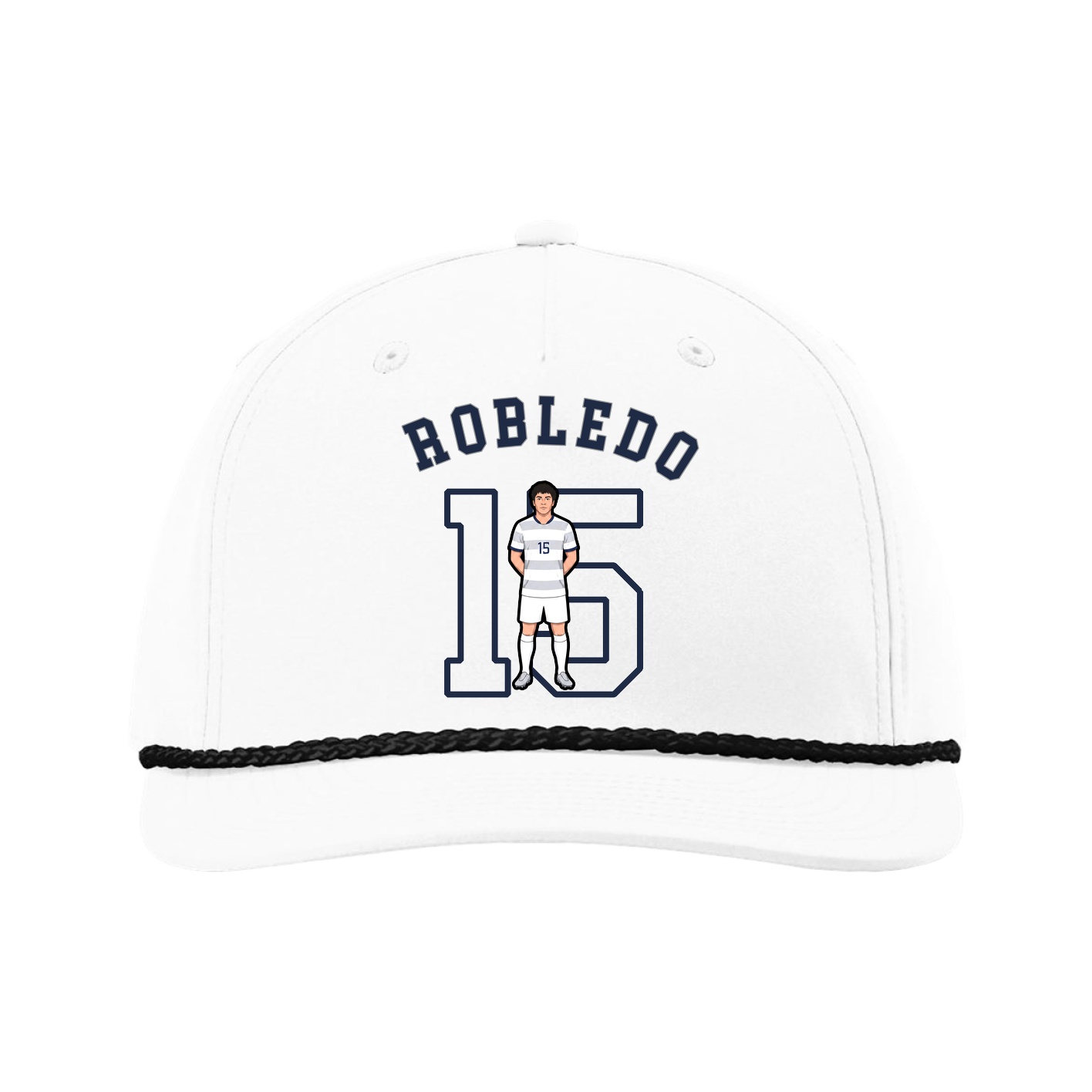 Five-Panel Classic Rope Cap — Shirsey Arch in White