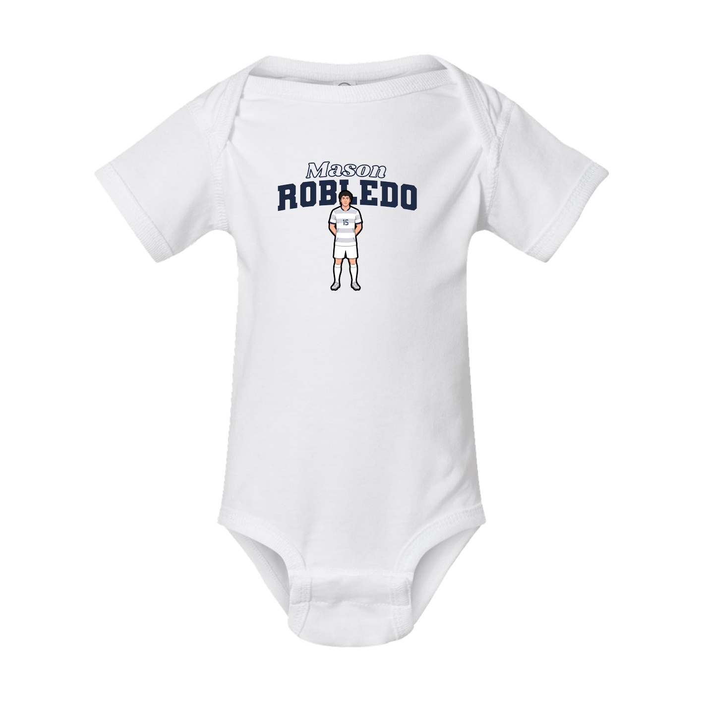 Baby Onesie — Name Arch in White