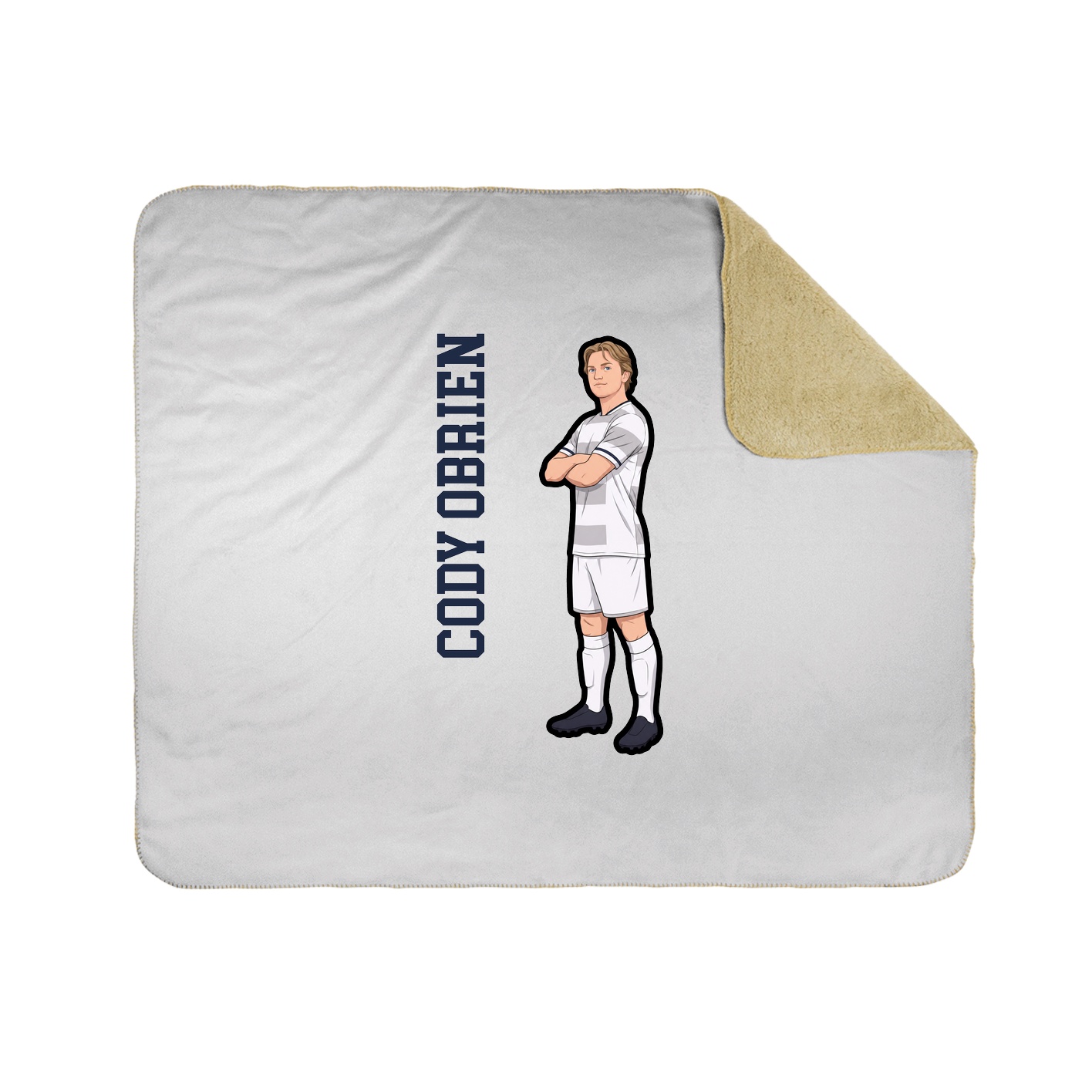 Throw Blanket — Name Vertical in White